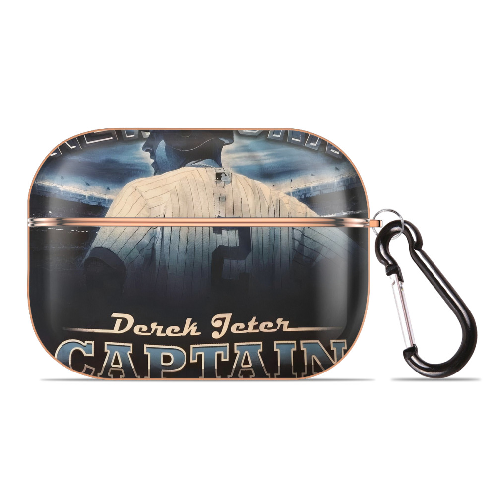 Derek Jeter 74 AirPods Pro Protective Case Rose Gold, Flexible PC Material, Precise Fit, Anti-Slip Cover, Full Protection, Fingerprint Resistant, Washable With Keychain