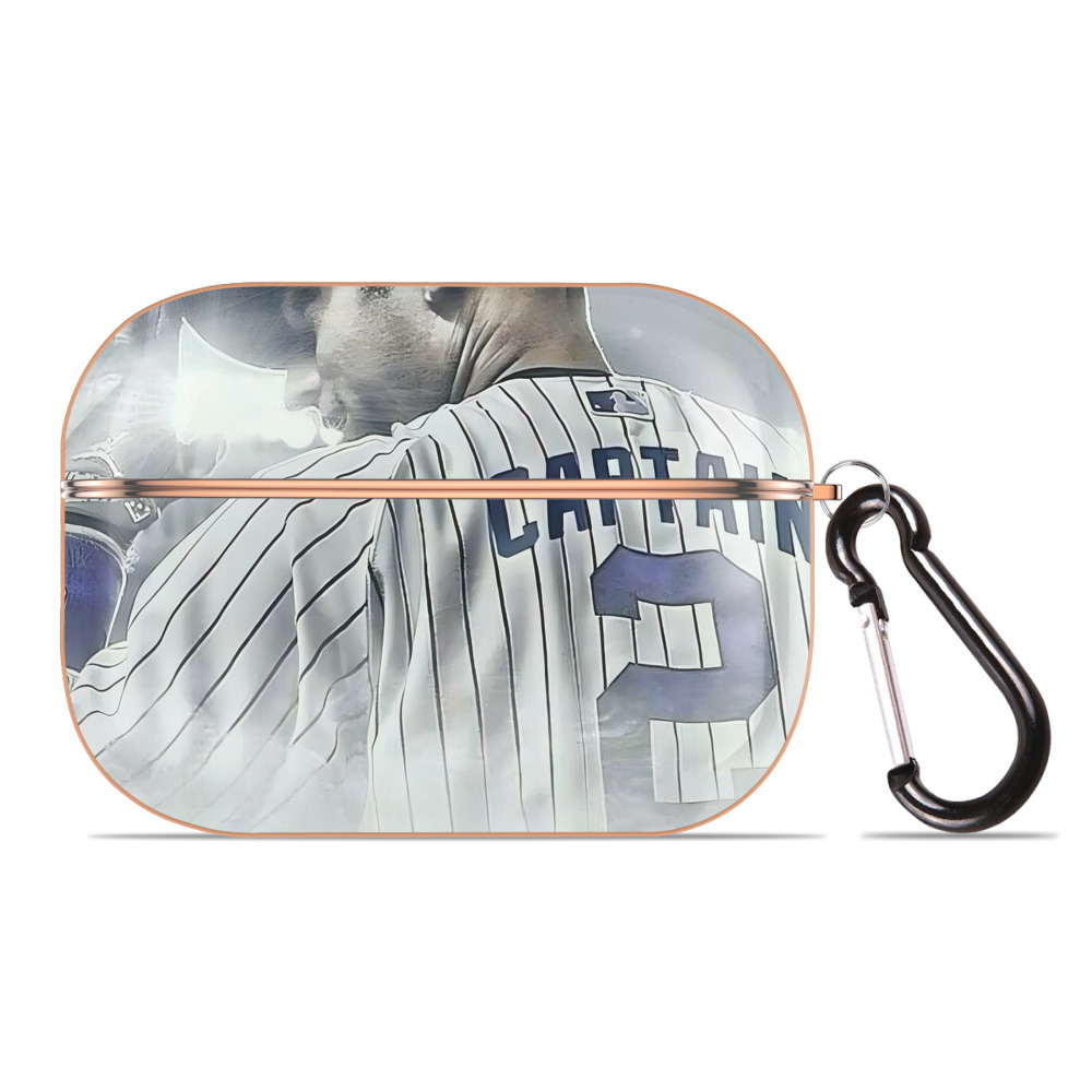 Derek Jeter 105 AirPods Pro Protective Case Rose Gold, Flexible PC Material, Precise Fit, Anti-Slip Cover, Full Protection, Fingerprint Resistant, Washable With Keychain