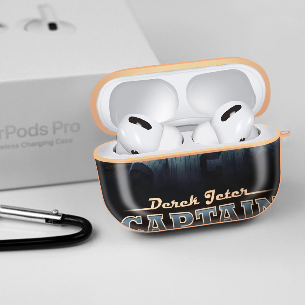 Derek Jeter 74 AirPods Pro Protective Case Rose Gold, Flexible PC Material, Precise Fit, Anti-Slip Cover, Full Protection, Fingerprint Resistant, Washable With Keychain