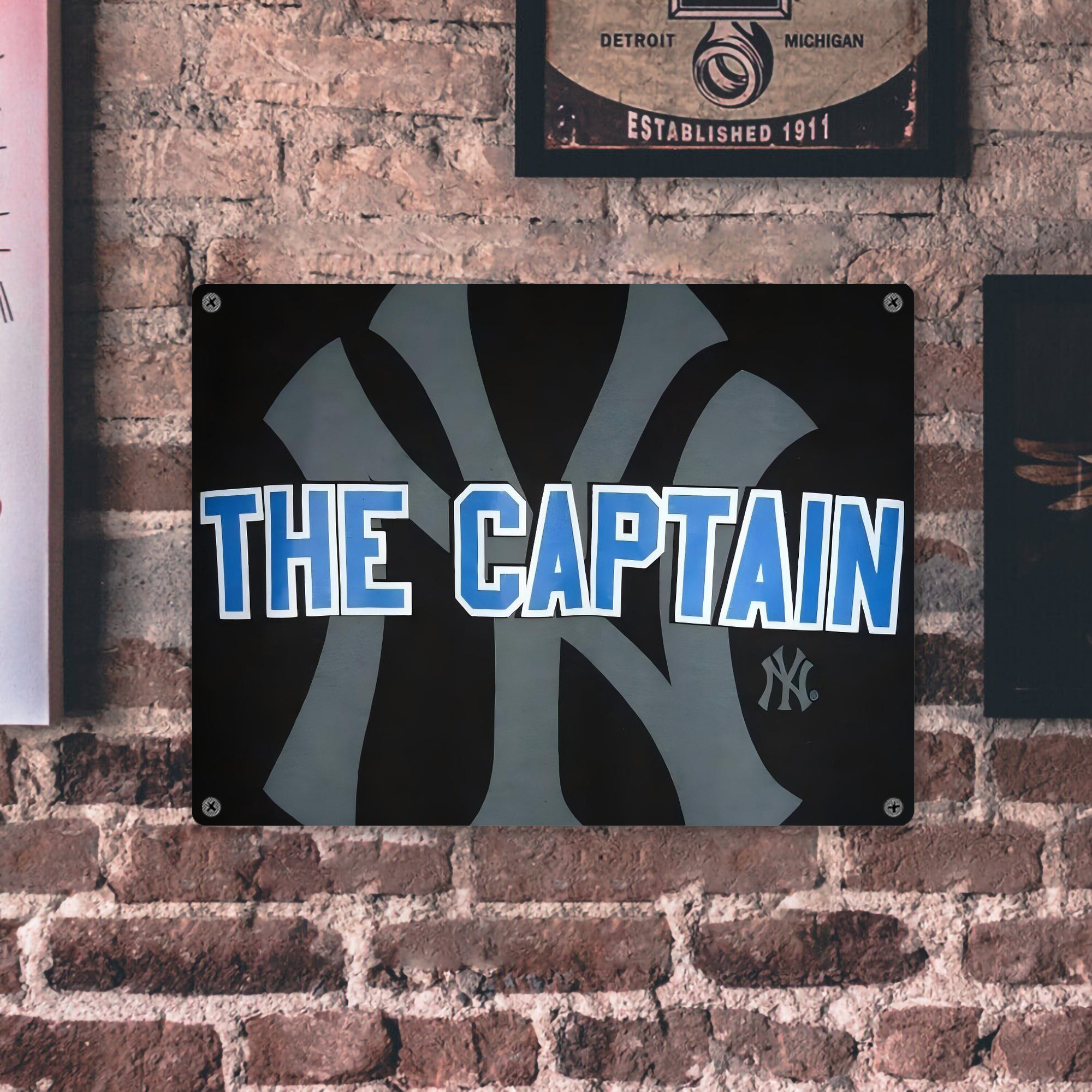 Derek Jeter 103 Vintage Metal Tin Sign 16x12 – Full-Print Iron Wall Decor – Durable, Fade-Resistant – Easy To Hang – Ideal For Home, Bar, Kitchen & Office Decor