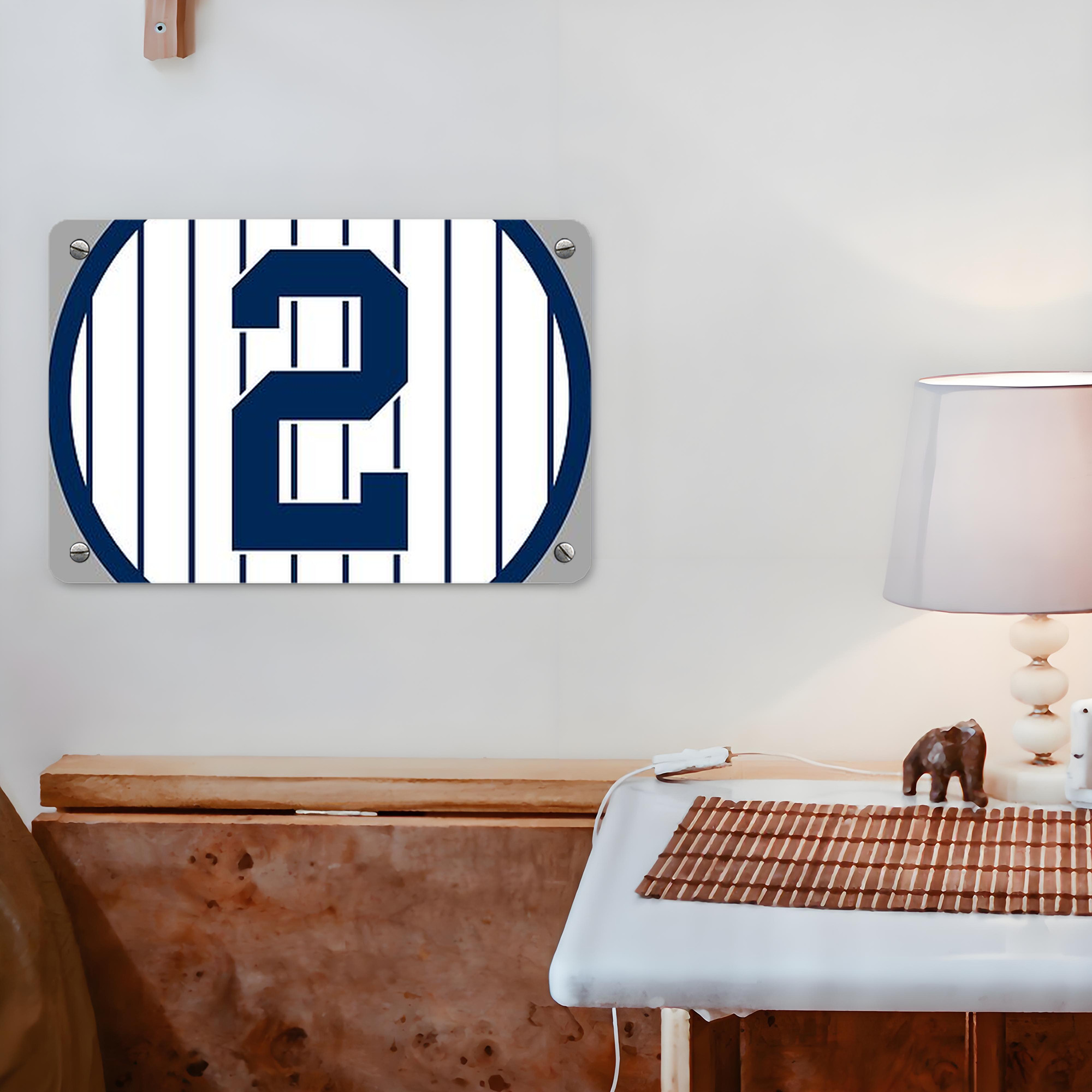 Derek Jeter 19 Metal Tin Sign 12x8inch - Premium Full-Print Decorative Wall Art, Durable Rust-Resistant Metal Plaque For Living Room, Bedroom, Kitchen, Office, Bar Décor