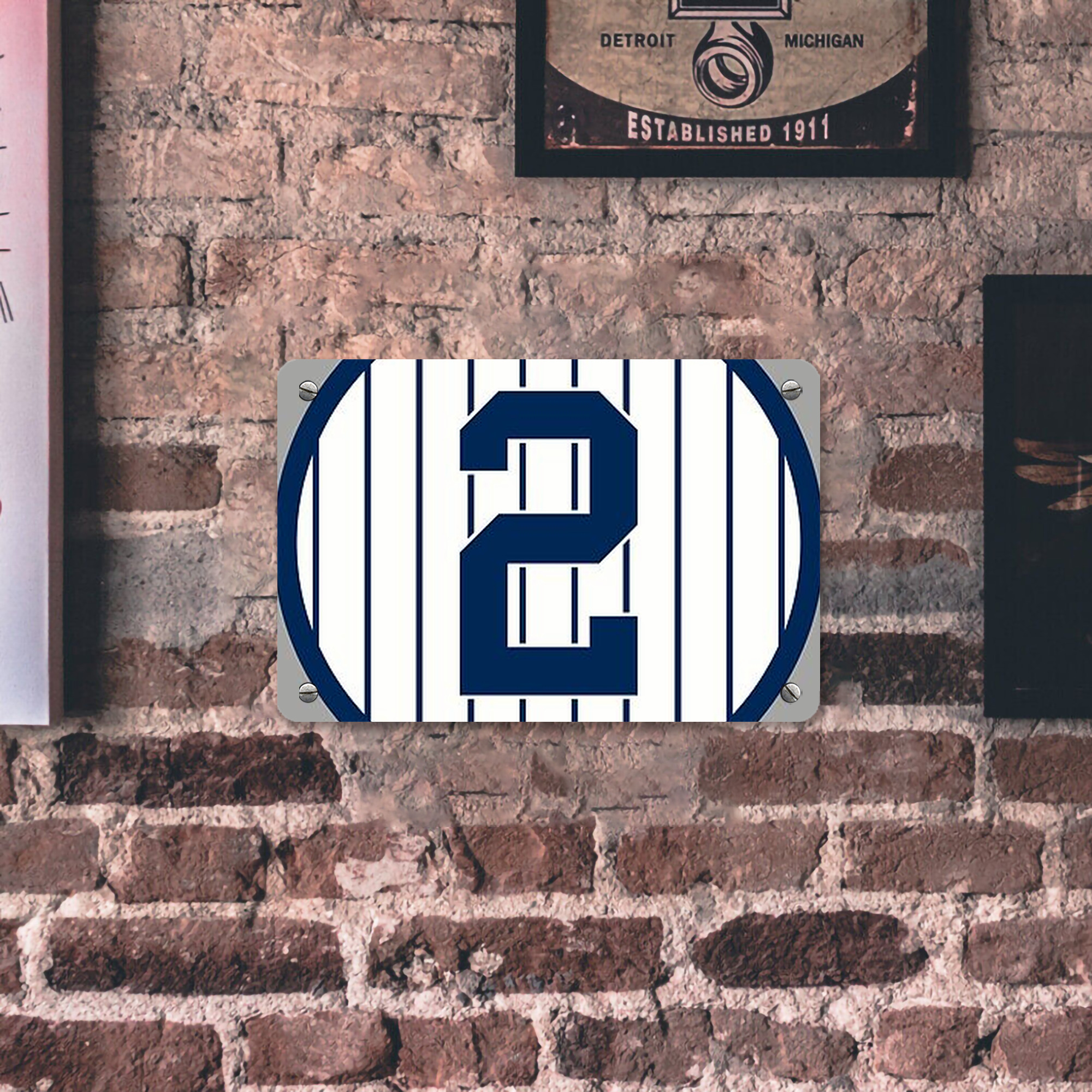 Derek Jeter 19 Metal Tin Sign 12x8inch - Premium Full-Print Decorative Wall Art, Durable Rust-Resistant Metal Plaque For Living Room, Bedroom, Kitchen, Office, Bar Décor
