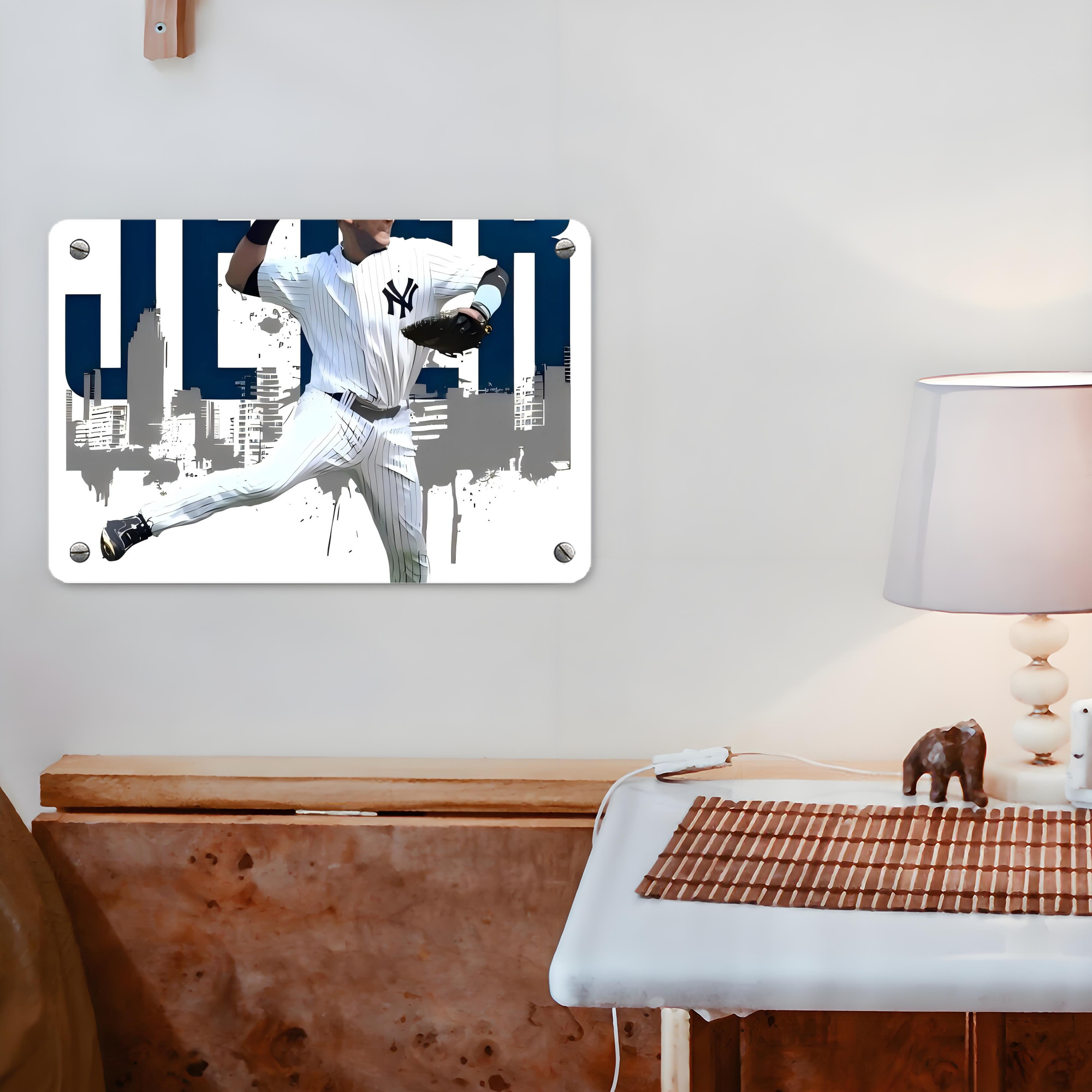 Derek Jeter 57 Metal Tin Sign 12x8inch - Premium Full-Print Decorative Wall Art, Durable Rust-Resistant Metal Plaque For Living Room, Bedroom, Kitchen, Office, Bar Décor