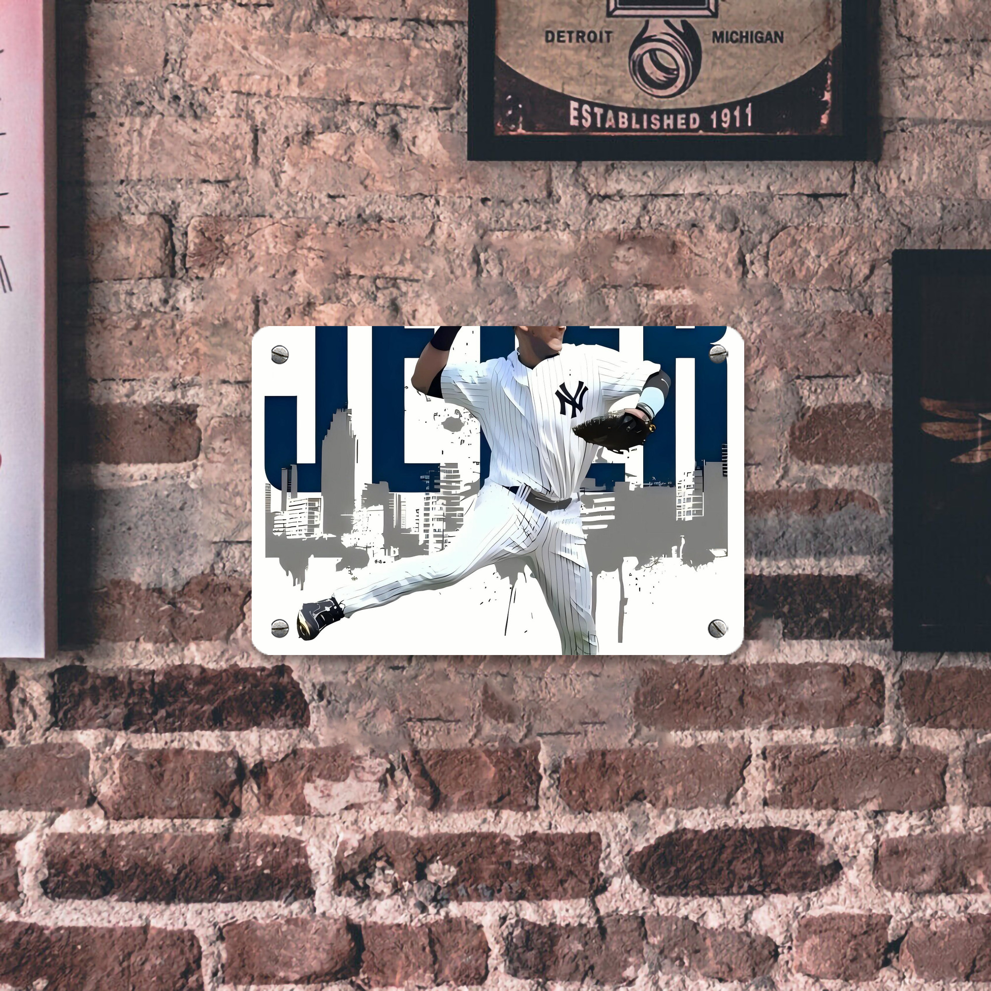 Derek Jeter 57 Metal Tin Sign 12x8inch - Premium Full-Print Decorative Wall Art, Durable Rust-Resistant Metal Plaque For Living Room, Bedroom, Kitchen, Office, Bar Décor