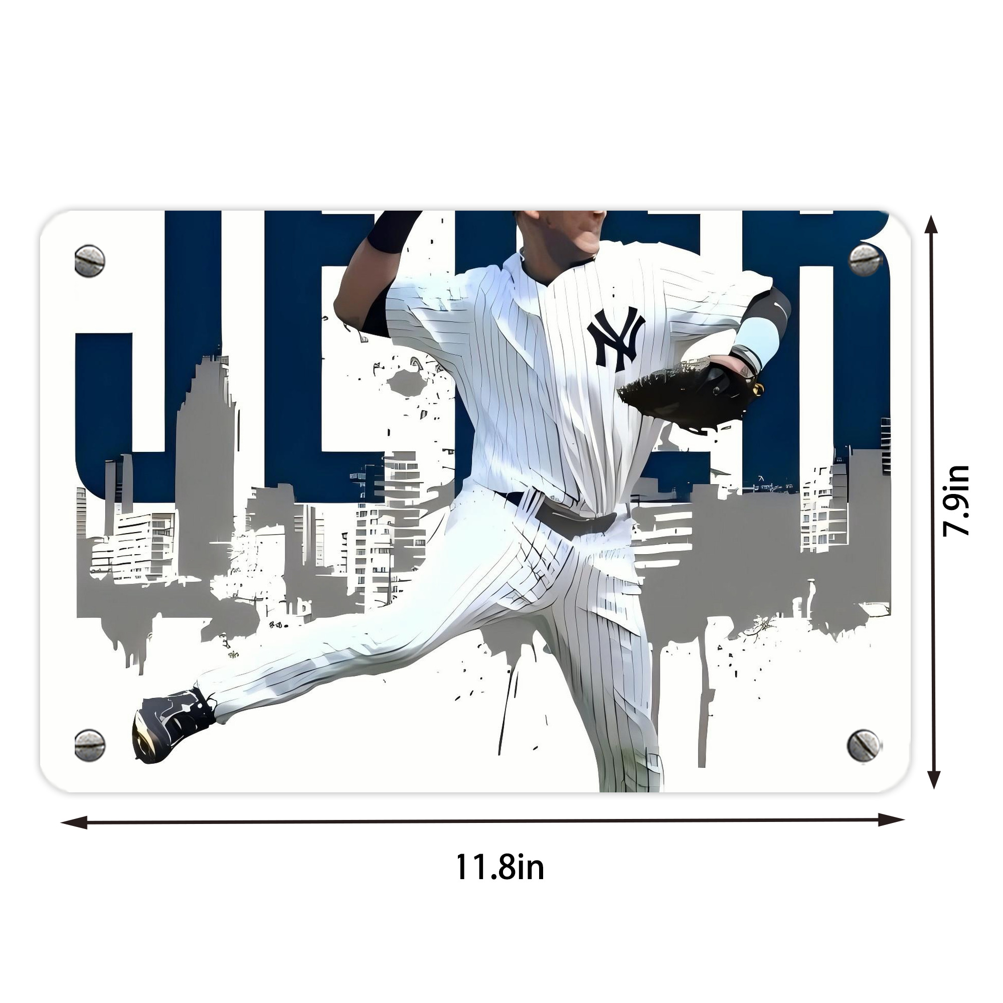 Derek Jeter 57 Metal Tin Sign 12x8inch - Premium Full-Print Decorative Wall Art, Durable Rust-Resistant Metal Plaque For Living Room, Bedroom, Kitchen, Office, Bar Décor