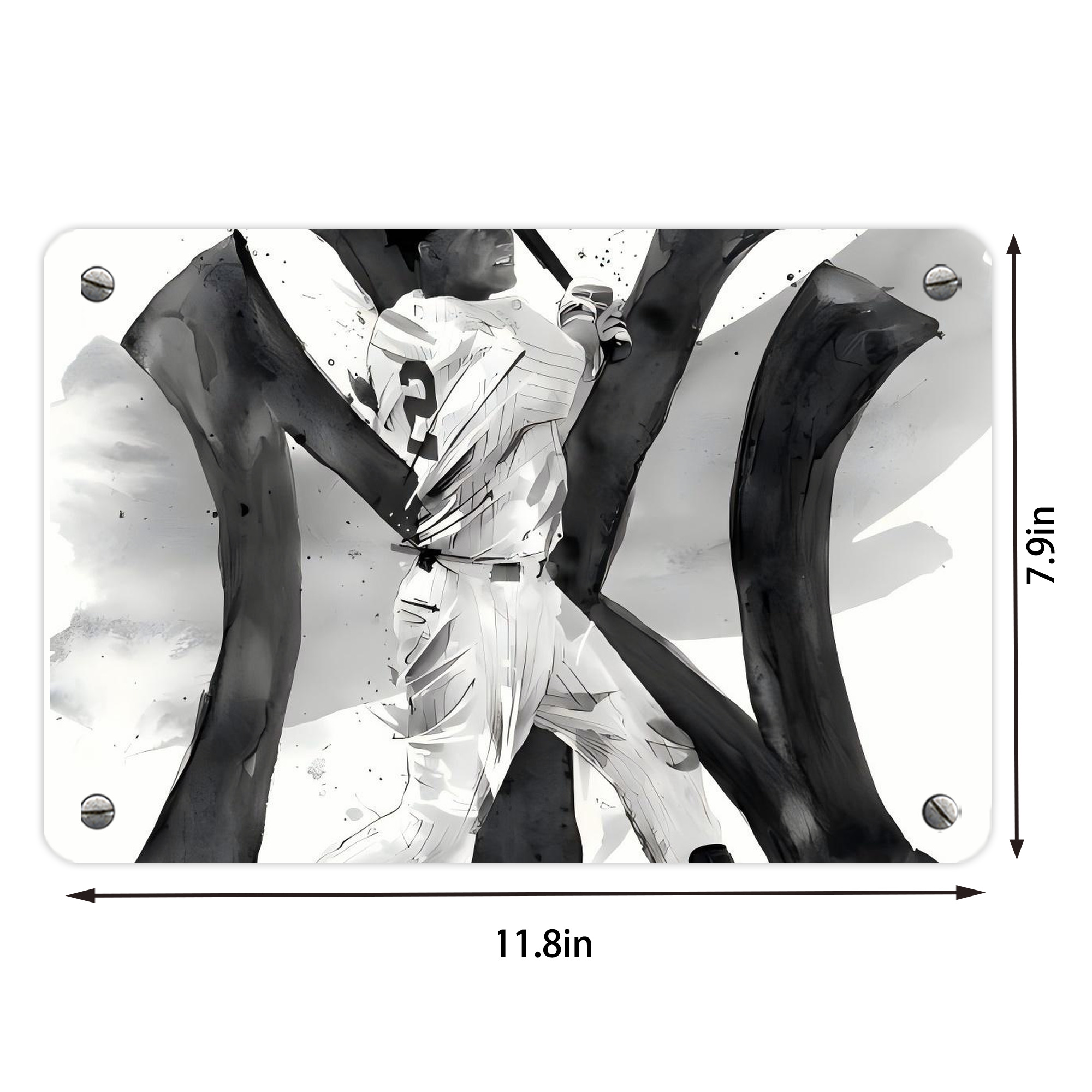 Derek Jeter 71 Metal Tin Sign 12x8inch - Premium Full-Print Decorative Wall Art, Durable Rust-Resistant Metal Plaque For Living Room, Bedroom, Kitchen, Office, Bar Décor