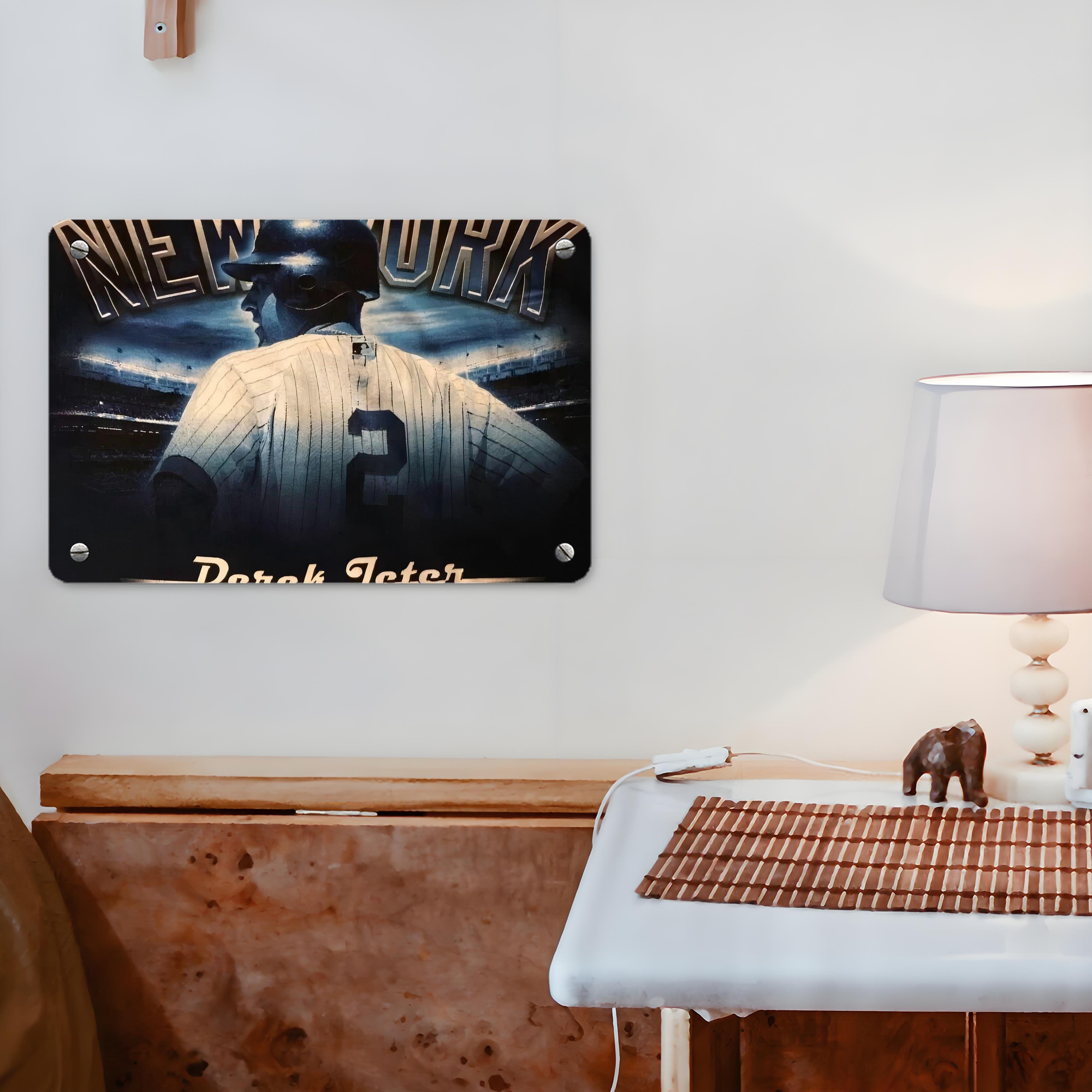 Derek Jeter 114 Metal Tin Sign 12x8inch - Premium Full-Print Decorative Wall Art, Durable Rust-Resistant Metal Plaque For Living Room, Bedroom, Kitchen, Office, Bar Décor