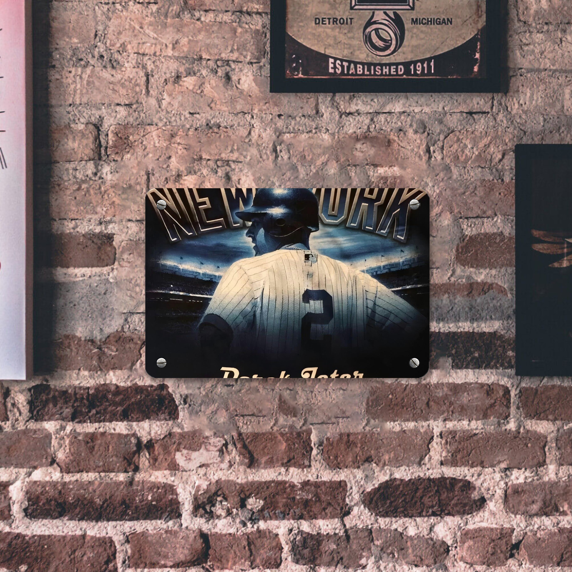 Derek Jeter 114 Metal Tin Sign 12x8inch - Premium Full-Print Decorative Wall Art, Durable Rust-Resistant Metal Plaque For Living Room, Bedroom, Kitchen, Office, Bar Décor