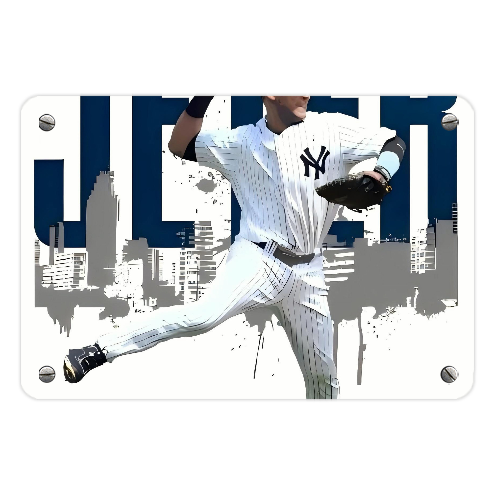 Derek Jeter 57 Metal Tin Sign 12x8inch - Premium Full-Print Decorative Wall Art, Durable Rust-Resistant Metal Plaque For Living Room, Bedroom, Kitchen, Office, Bar Décor