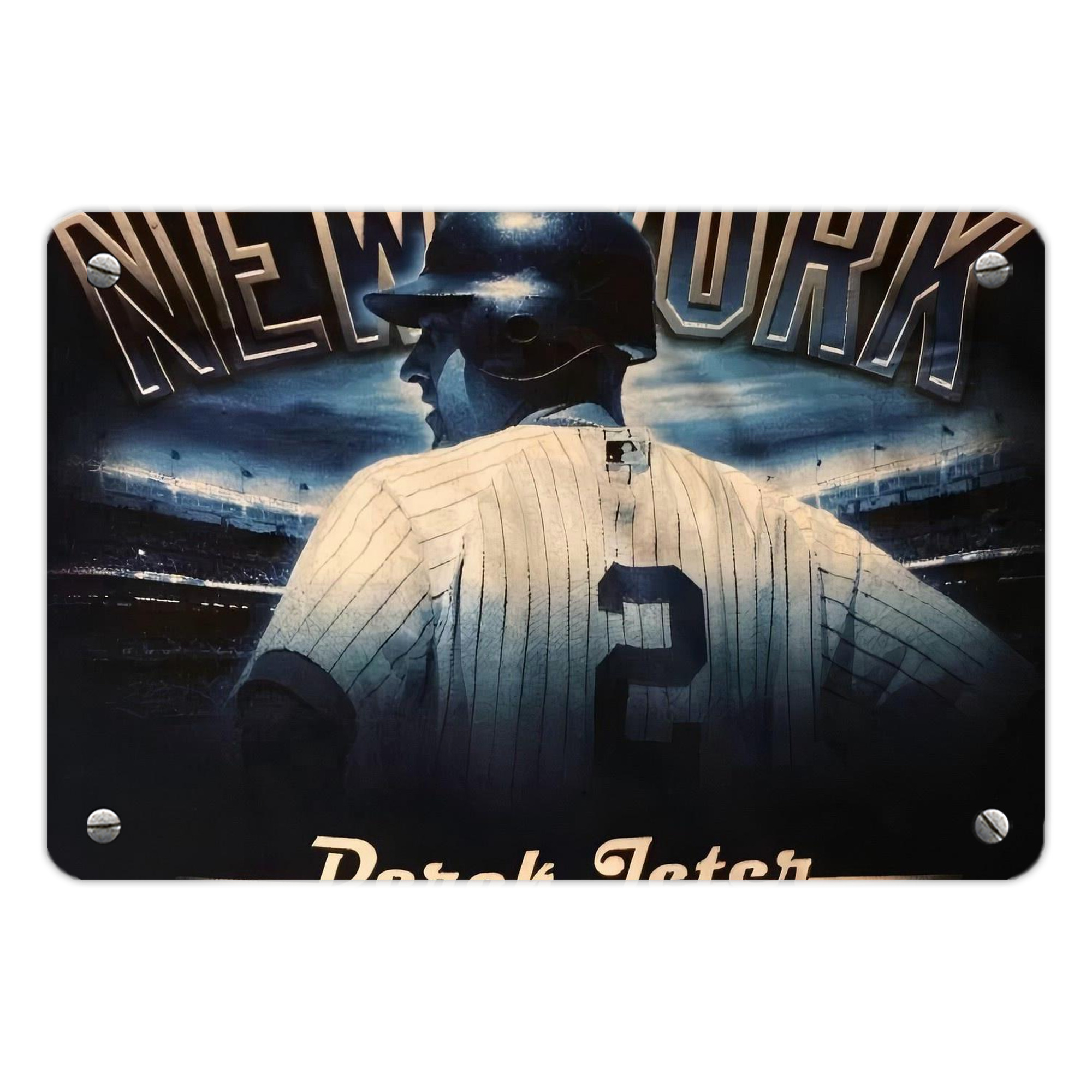 Derek Jeter 114 Metal Tin Sign 12x8inch - Premium Full-Print Decorative Wall Art, Durable Rust-Resistant Metal Plaque For Living Room, Bedroom, Kitchen, Office, Bar Décor