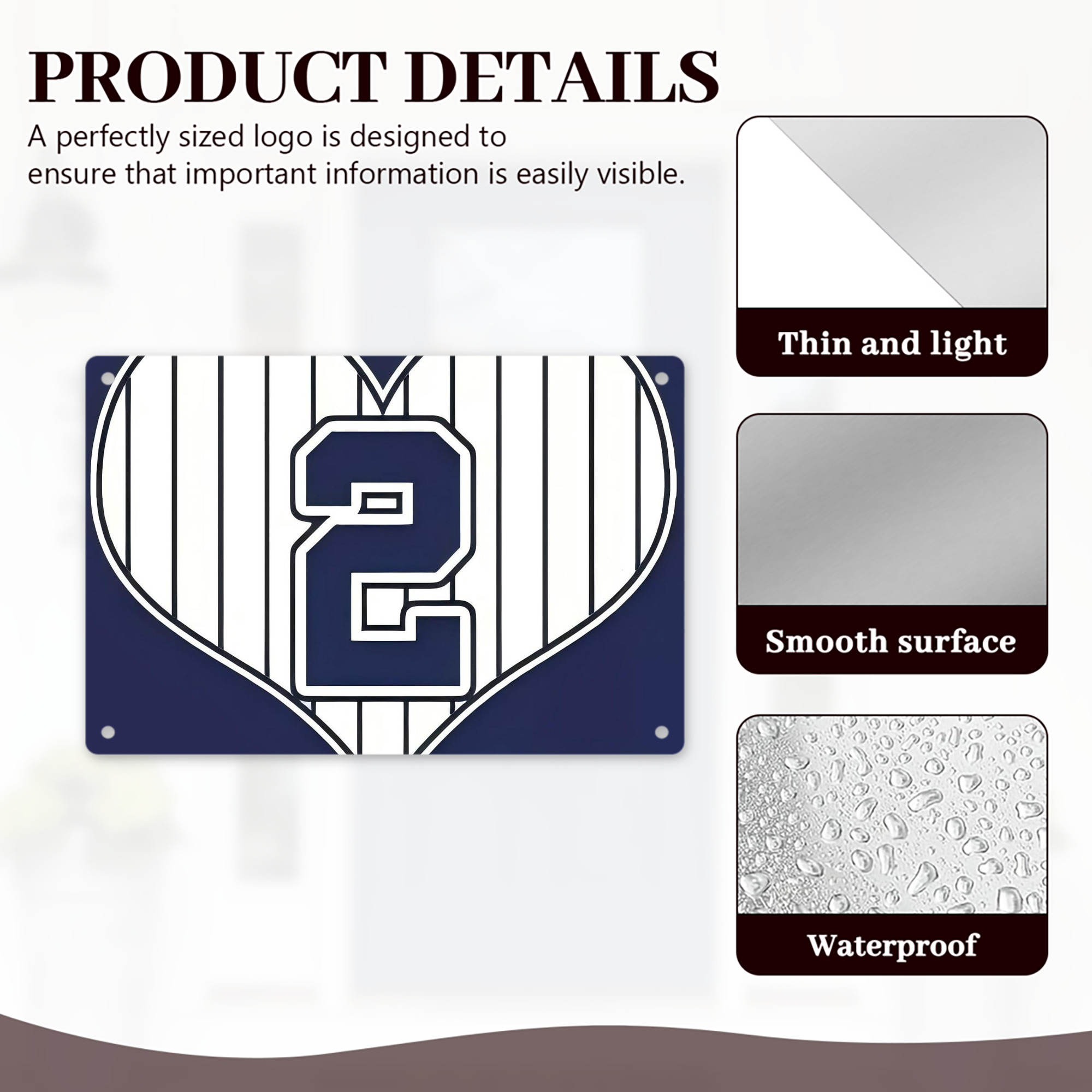 Derek Jeter 75 Decorative Aluminum Plaque – Horizontal Design – Durable, Stylish, Easy To Install – Ideal For Home, Office, Bar, And More