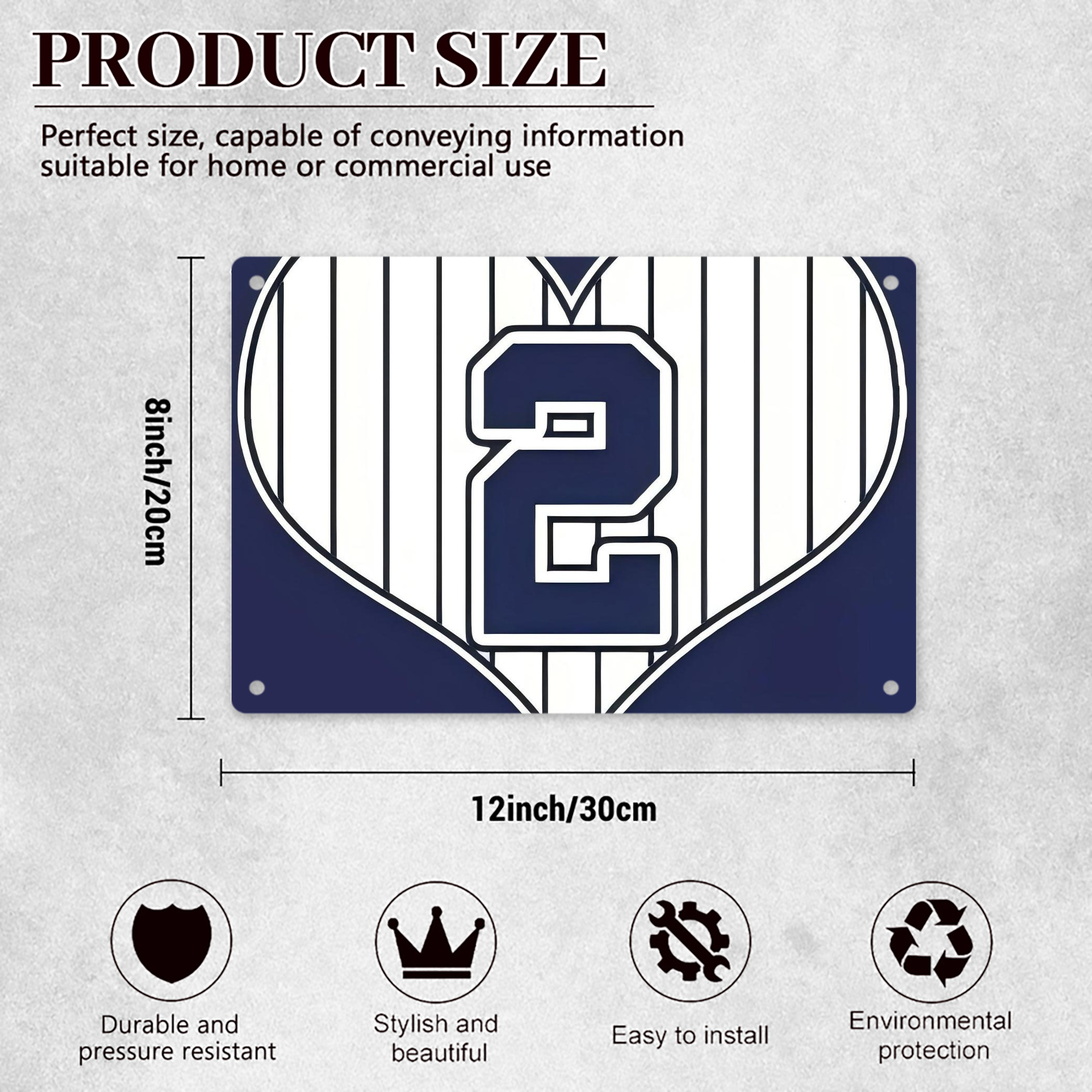 Derek Jeter 75 Decorative Aluminum Plaque – Horizontal Design – Durable, Stylish, Easy To Install – Ideal For Home, Office, Bar, And More