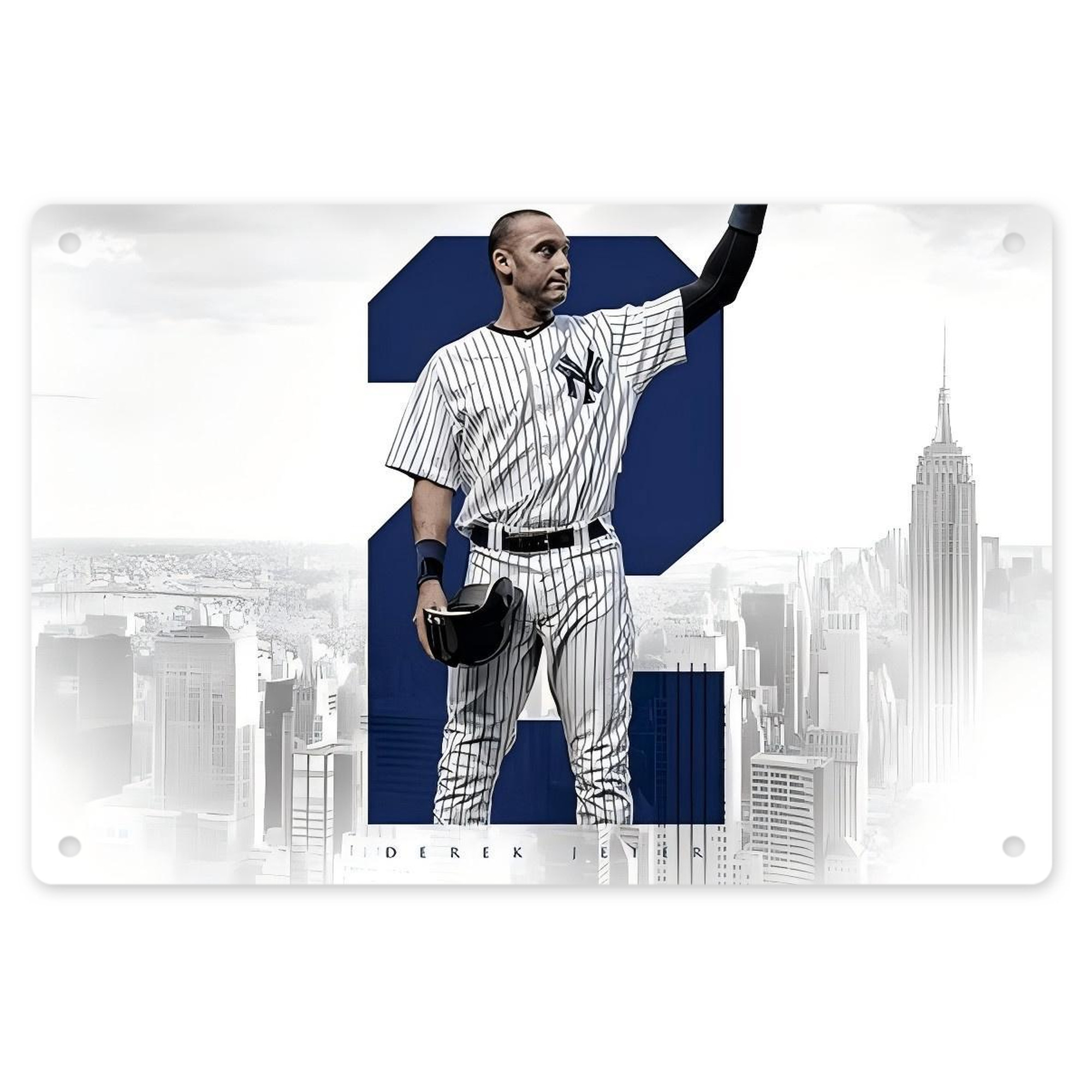 Derek Jeter 110 Decorative Aluminum Plaque – Horizontal Design – Durable, Stylish, Easy To Install – Ideal For Home, Office, Bar, And More