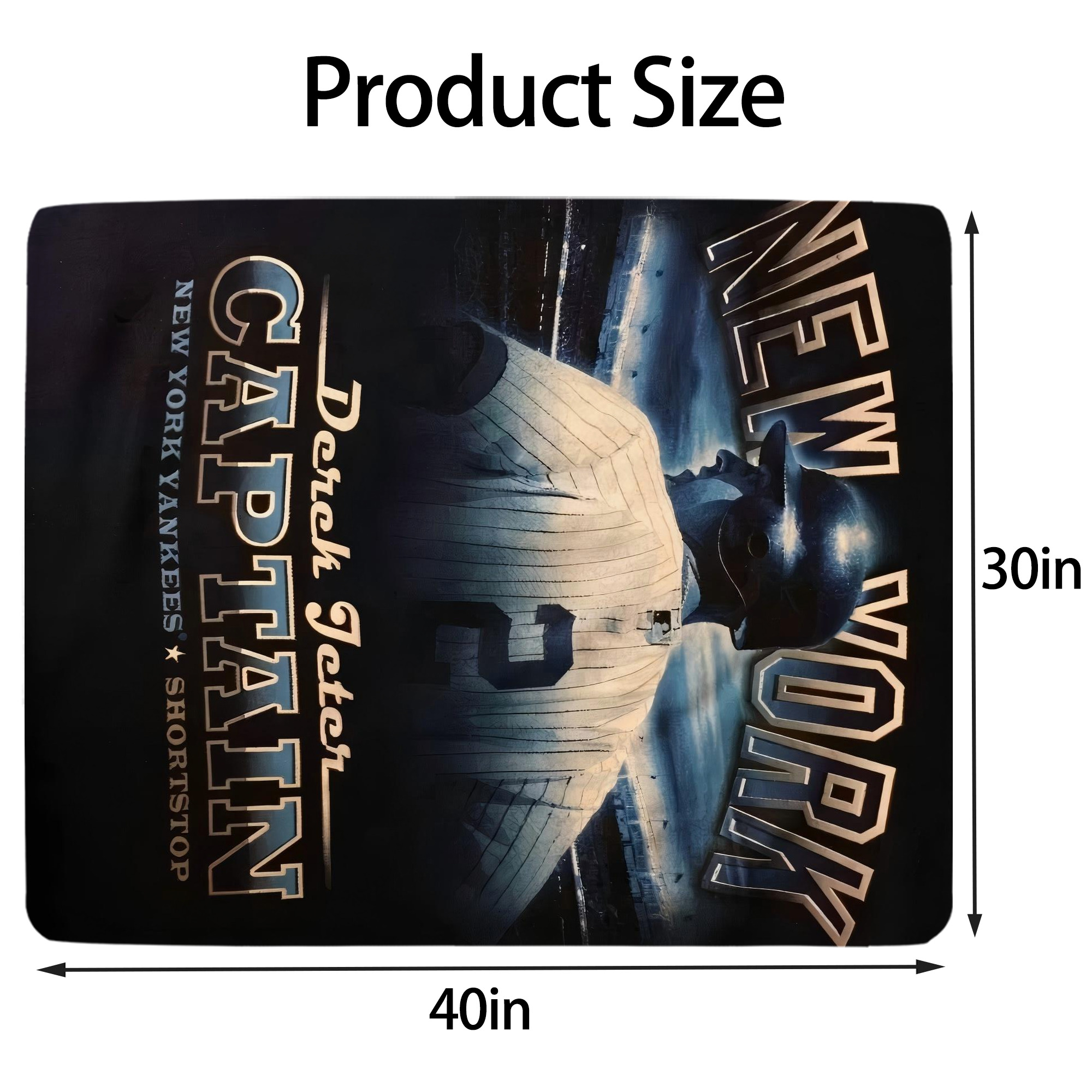 Derek Jeter 74 Soft Plush Fleece Blanket 30x40 Inch - 300GSM Flannel, Ultra Soft & Warm, Lightweight & Durable, Perfect For Kids, Adults, Couch, Bed, Camping, Travel, Gift For Family & Friends