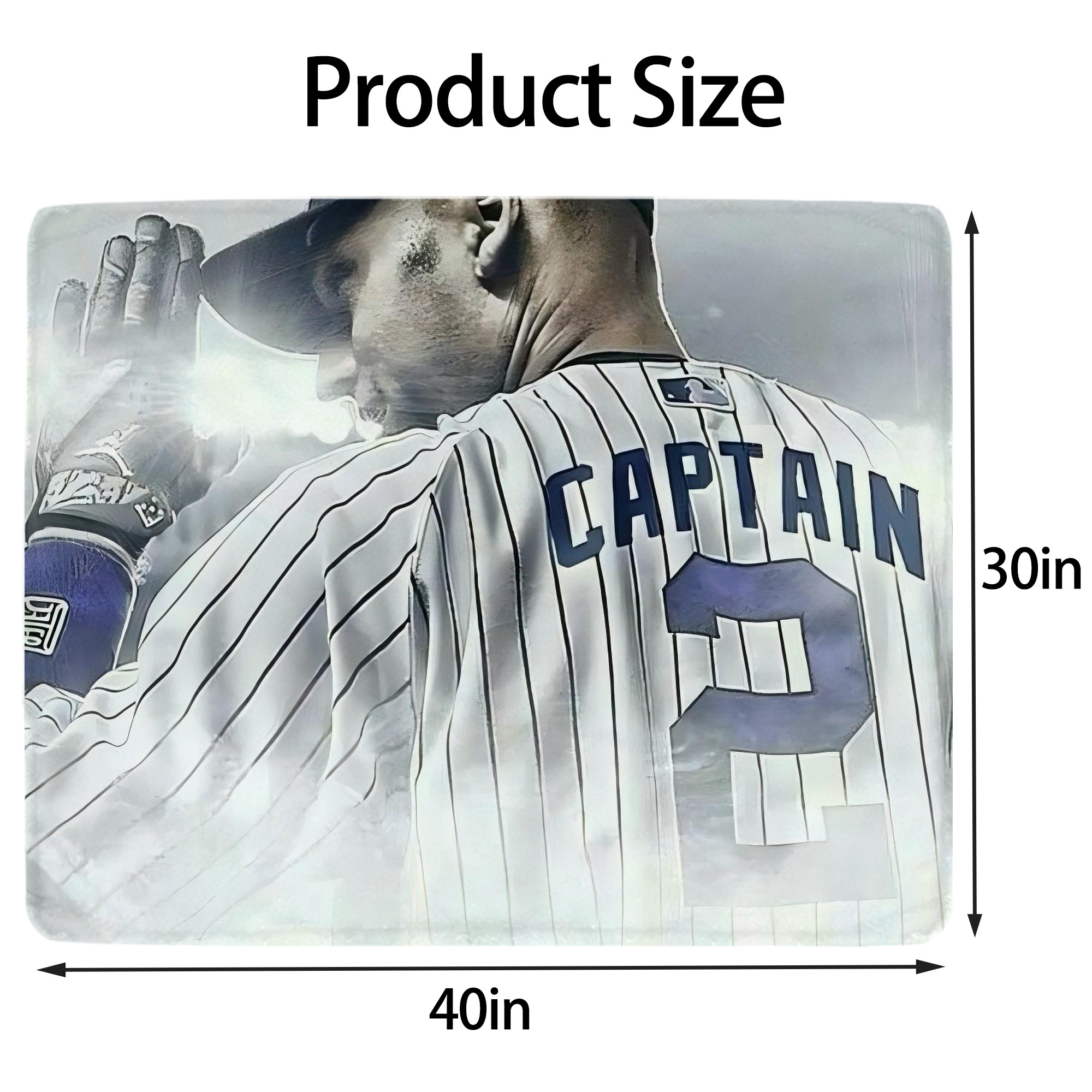 Derek Jeter 105 Soft Plush Fleece Blanket 30x40 Inch - 300GSM Flannel, Ultra Soft & Warm, Lightweight & Durable, Perfect For Kids, Adults, Couch, Bed, Camping, Travel, Gift For Family & Friends