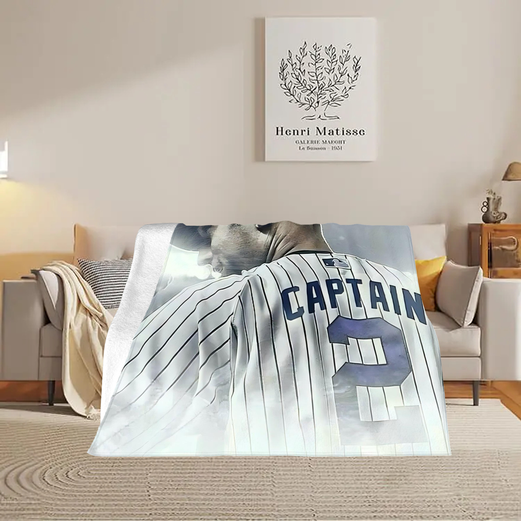 Derek Jeter 105 Soft Plush Fleece Blanket 30x40 Inch - 300GSM Flannel, Ultra Soft & Warm, Lightweight & Durable, Perfect For Kids, Adults, Couch, Bed, Camping, Travel, Gift For Family & Friends