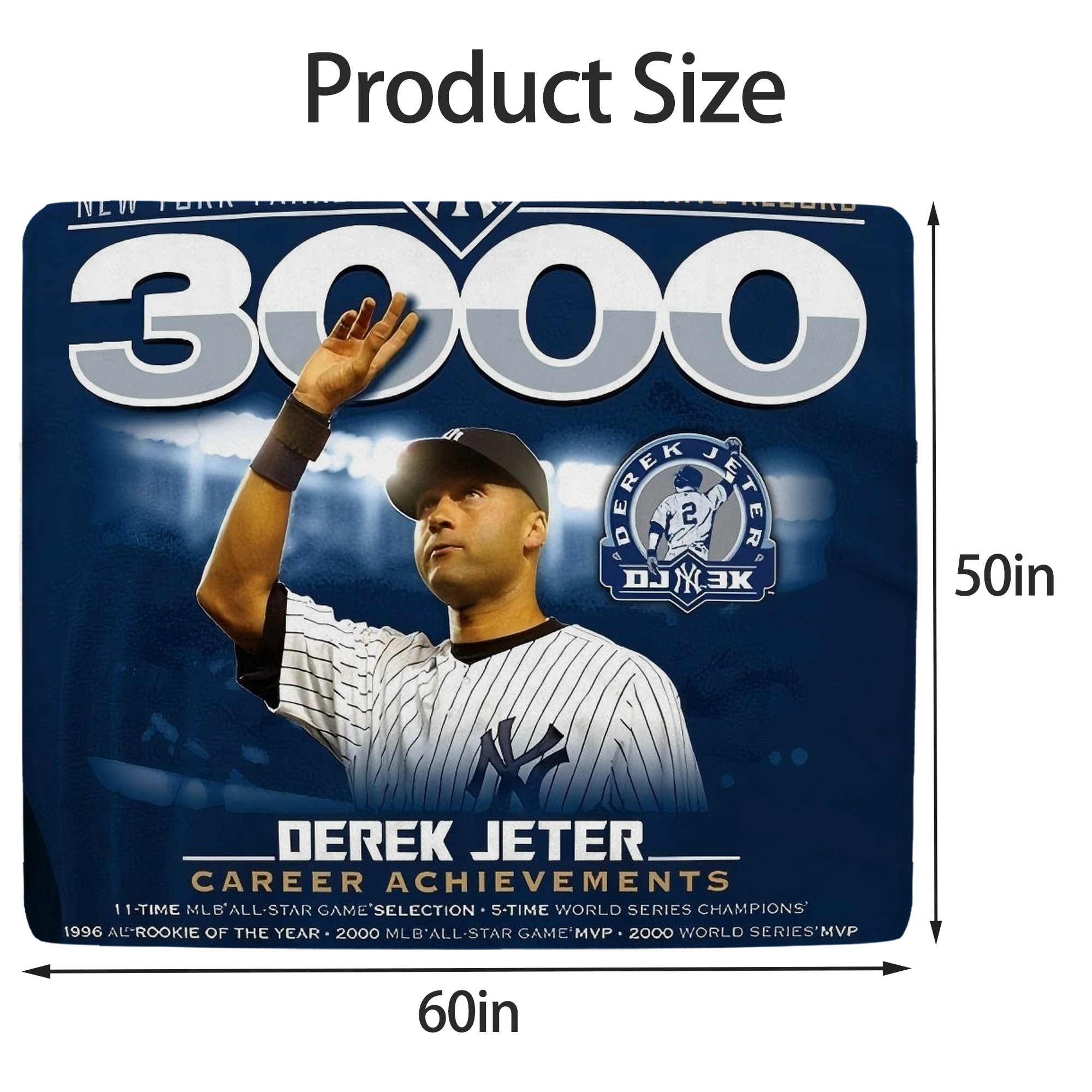 Derek Jeter 24 Soft Fleece Throw Blanket 50 X 60 Inch – Super Soft, Lightweight, And Durable – Perfect For Sofa, Bed, Camping, And More – Ideal Gift For Family And Friends