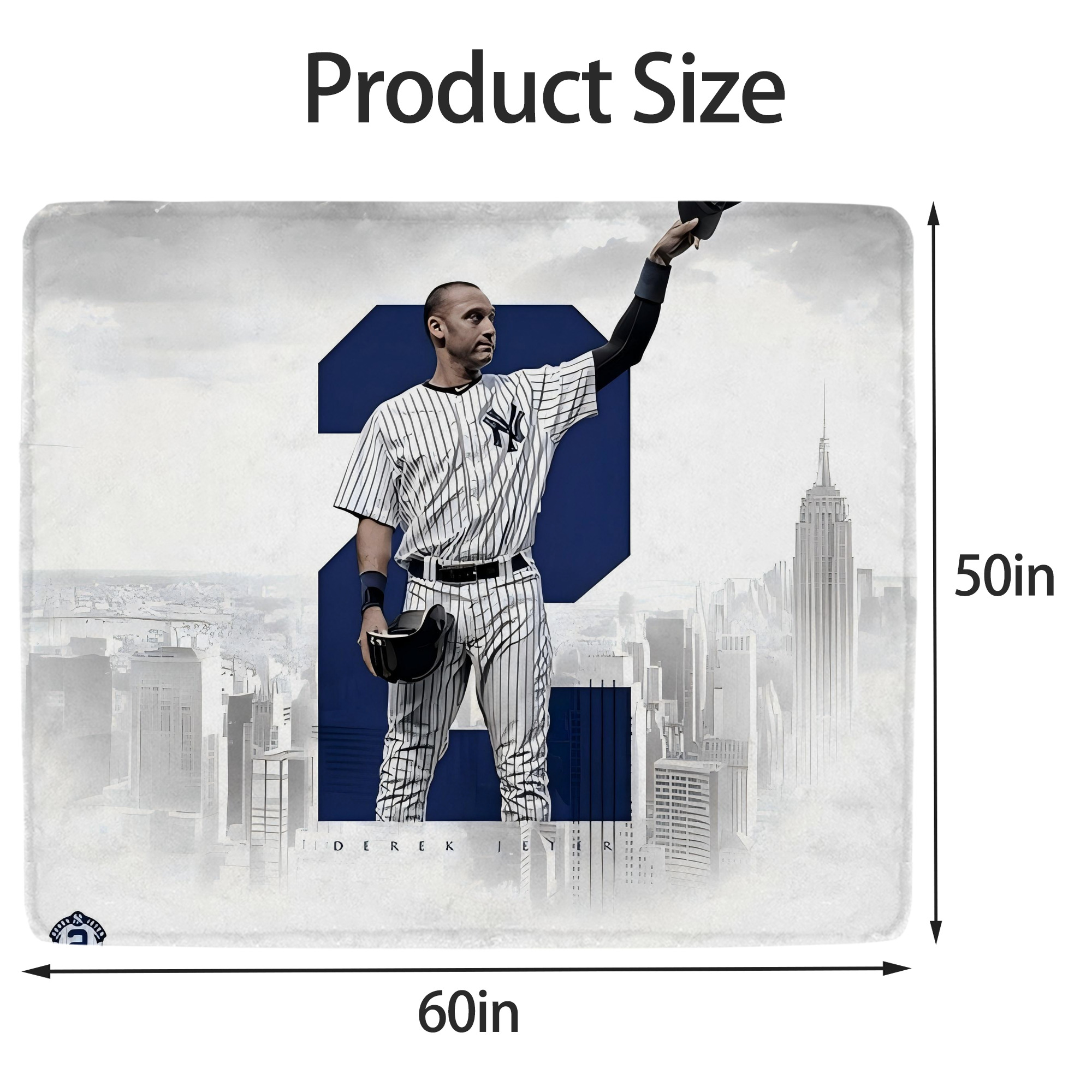 Derek Jeter 68 Soft Fleece Throw Blanket 50 X 60 Inch – Super Soft, Lightweight, And Durable – Perfect For Sofa, Bed, Camping, And More – Ideal Gift For Family And Friends