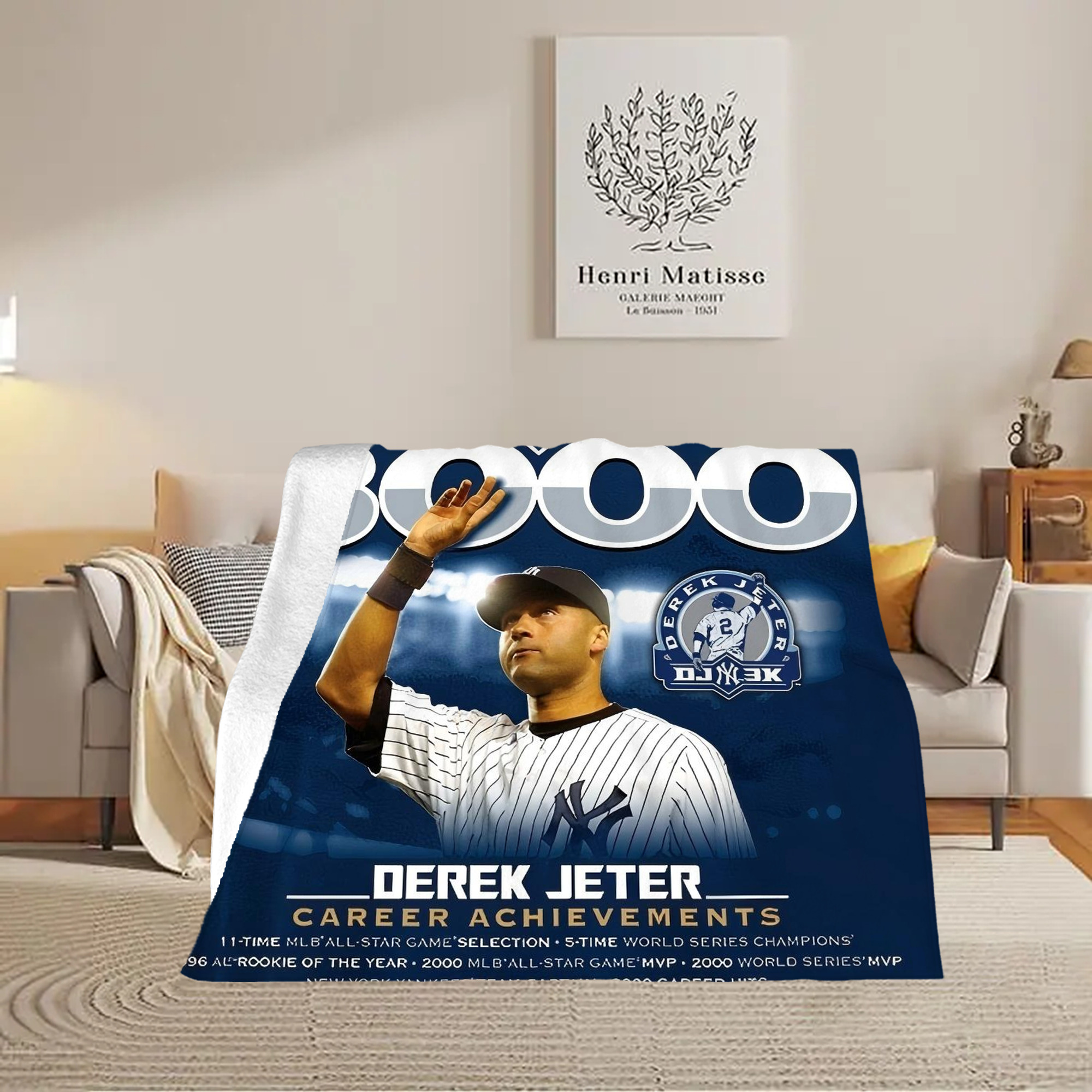 Derek Jeter 24 Soft Fleece Throw Blanket 50 X 60 Inch – Super Soft, Lightweight, And Durable – Perfect For Sofa, Bed, Camping, And More – Ideal Gift For Family And Friends