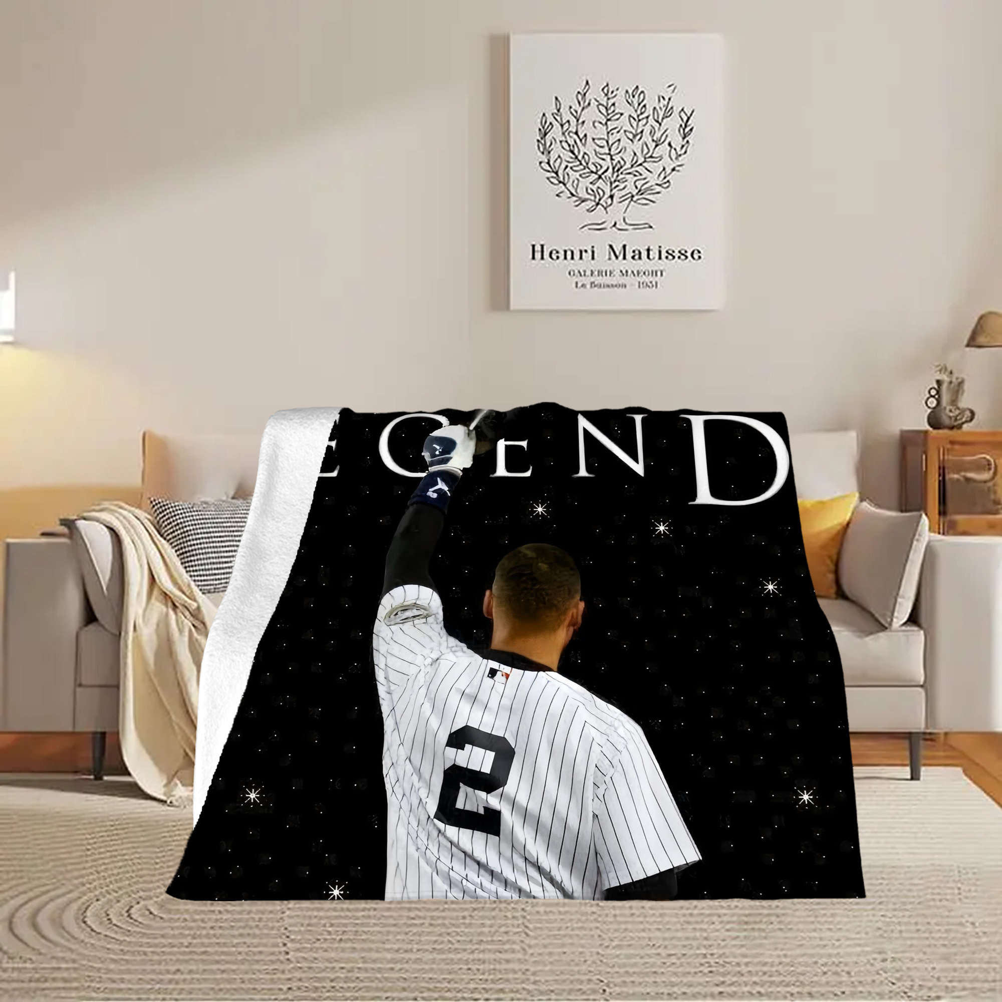 Derek Jeter 73 Soft Fleece Throw Blanket 50 X 60 Inch – Super Soft, Lightweight, And Durable – Perfect For Sofa, Bed, Camping, And More – Ideal Gift For Family And Friends