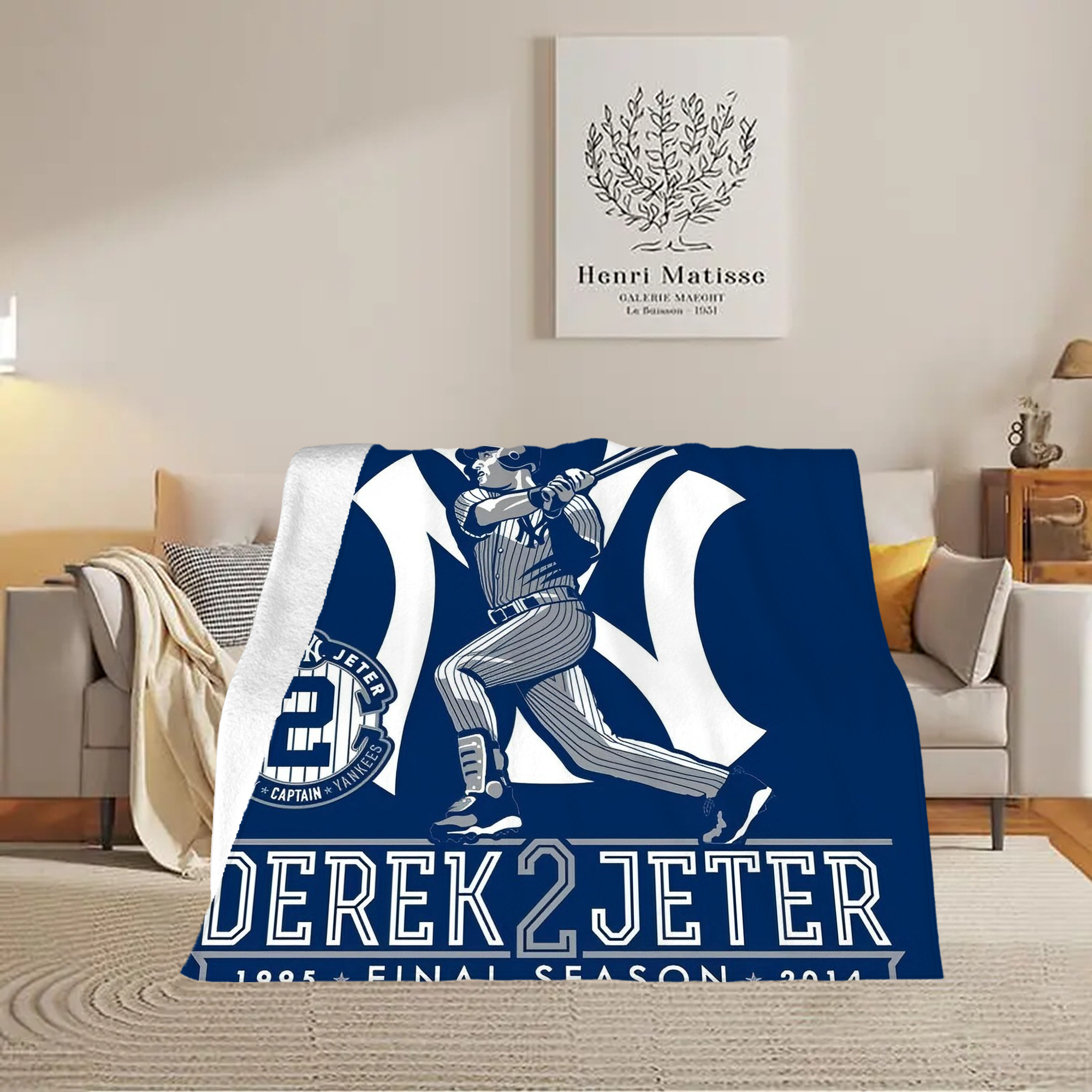 Derek Jeter 104 Soft Fleece Throw Blanket 50 X 60 Inch – Super Soft, Lightweight, And Durable – Perfect For Sofa, Bed, Camping, And More – Ideal Gift For Family And Friends
