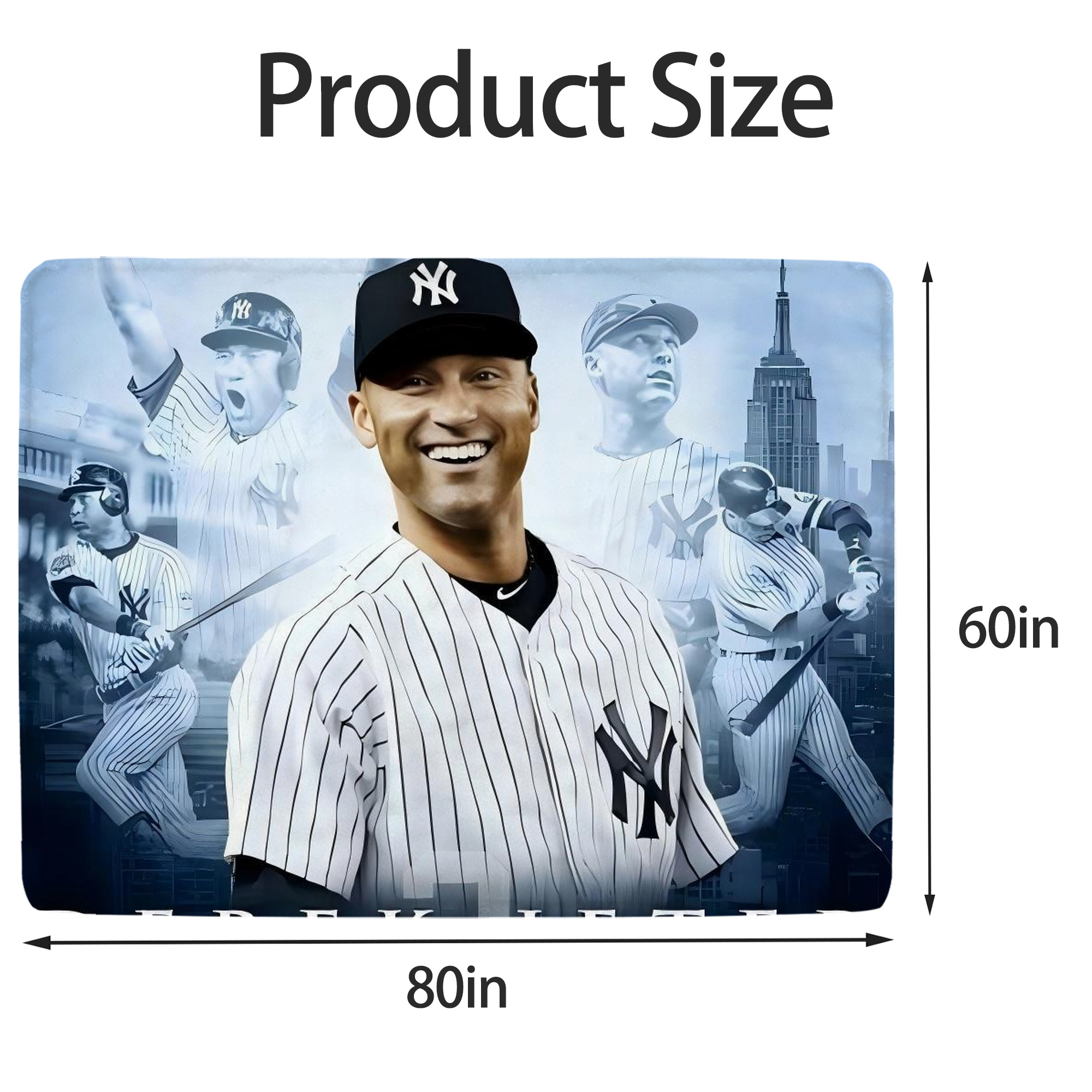Derek Jeter 21 Soft Fleece Throw Blanket 60 X 80 Inch – Super Soft, Lightweight, And Durable – Perfect For Sofa, Bed, Camping, And More – Ideal Gift For Family And Friends