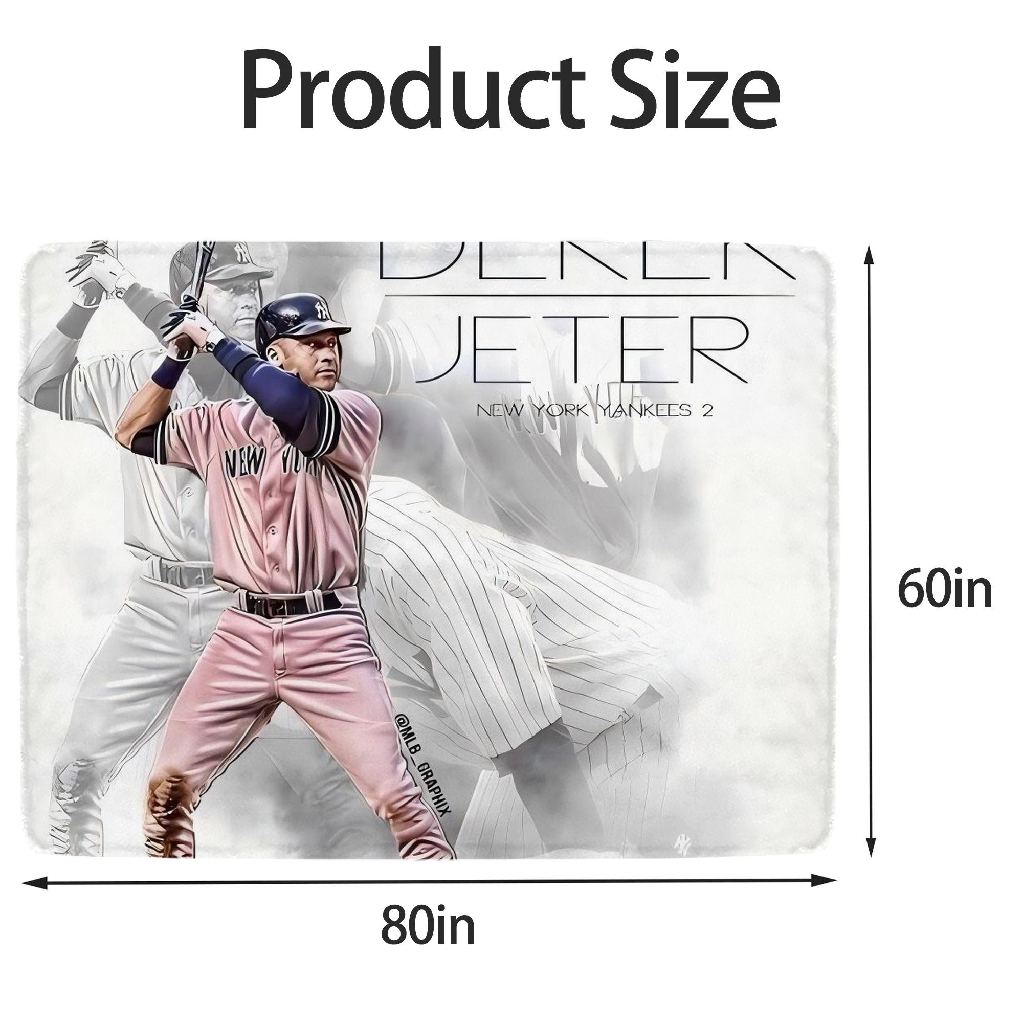 Derek Jeter 72 Soft Fleece Throw Blanket 60 X 80 Inch – Super Soft, Lightweight, And Durable – Perfect For Sofa, Bed, Camping, And More – Ideal Gift For Family And Friends