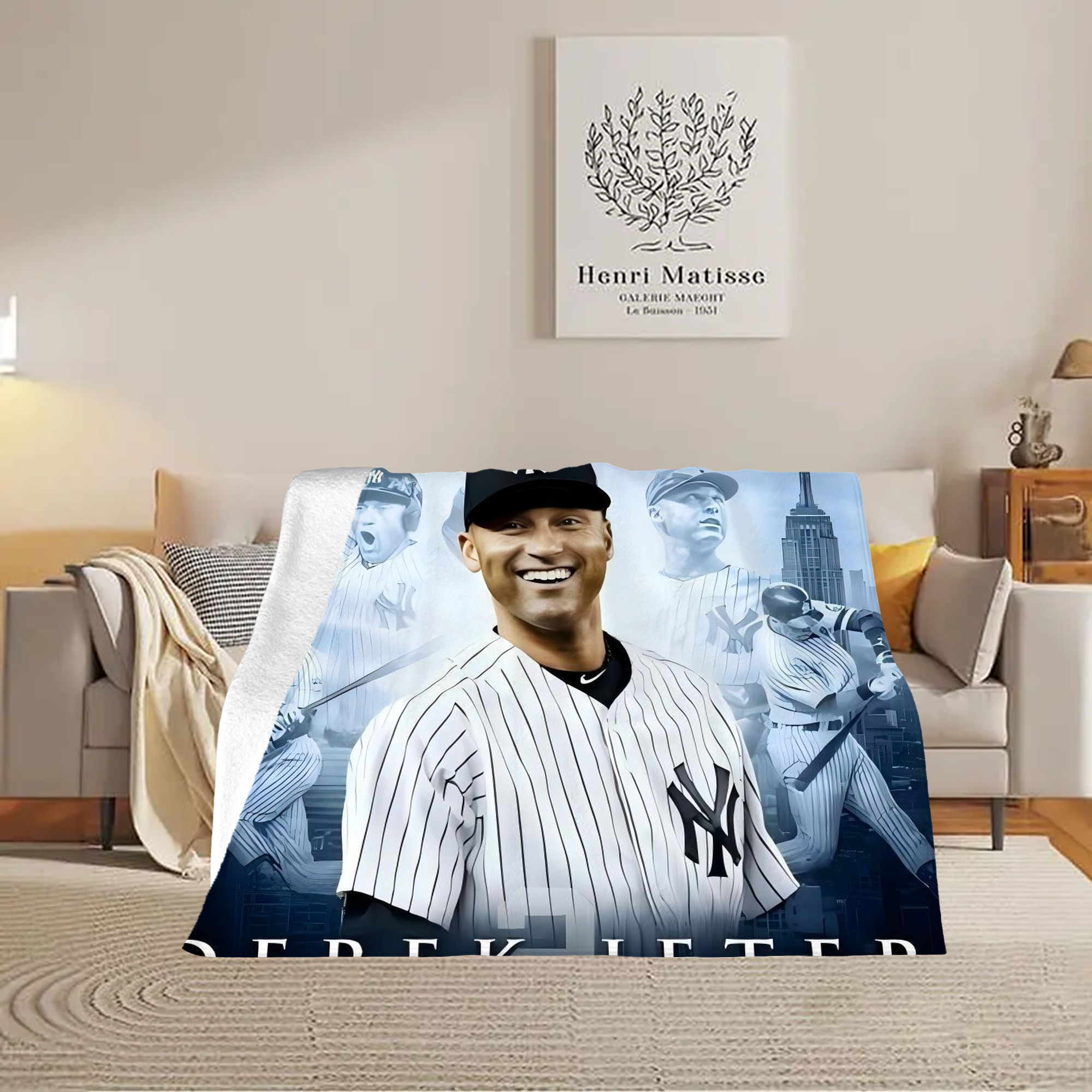 Derek Jeter 21 Soft Fleece Throw Blanket 60 X 80 Inch – Super Soft, Lightweight, And Durable – Perfect For Sofa, Bed, Camping, And More – Ideal Gift For Family And Friends