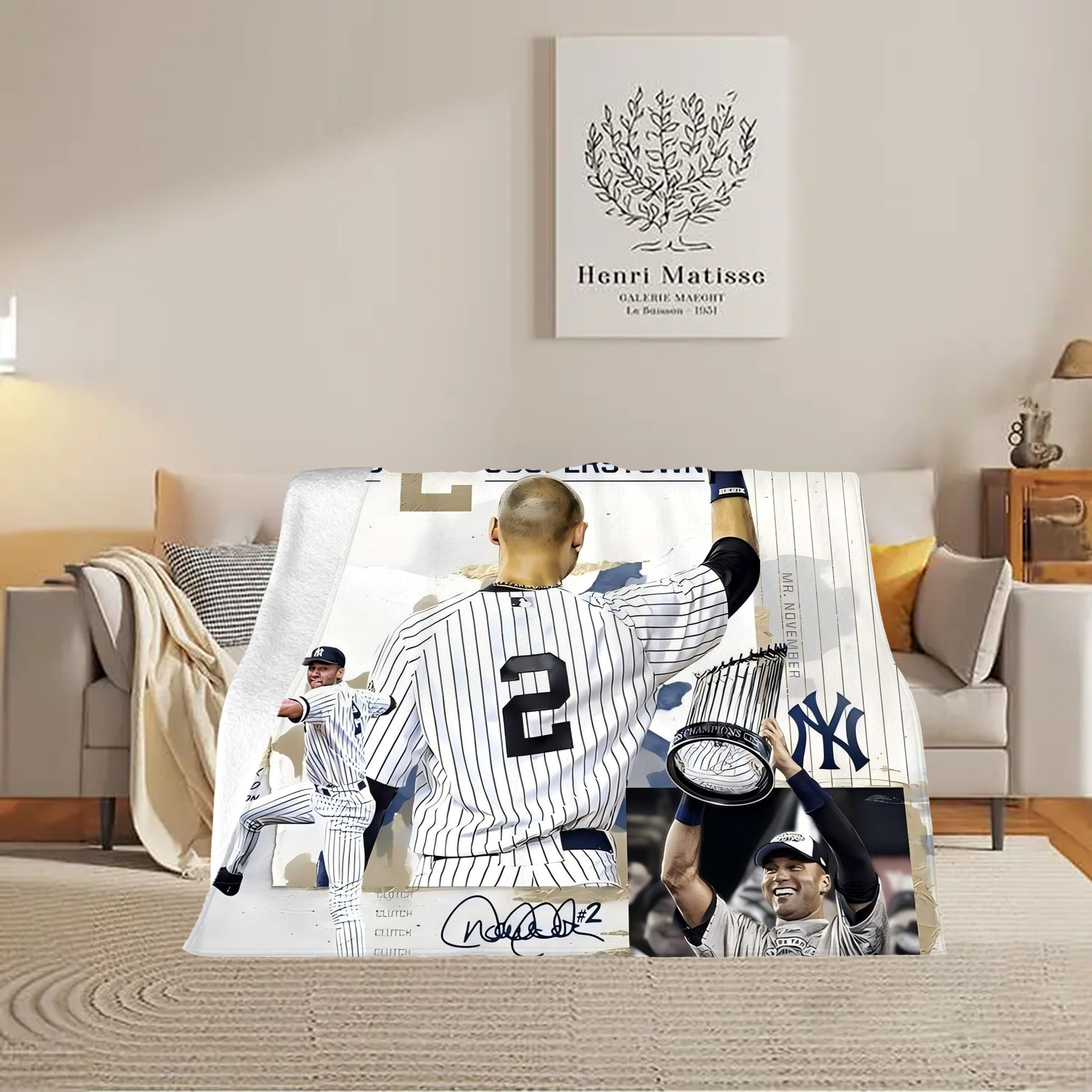 Derek Jeter 58 Soft Fleece Throw Blanket 60 X 80 Inch – Super Soft, Lightweight, And Durable – Perfect For Sofa, Bed, Camping, And More – Ideal Gift For Family And Friends
