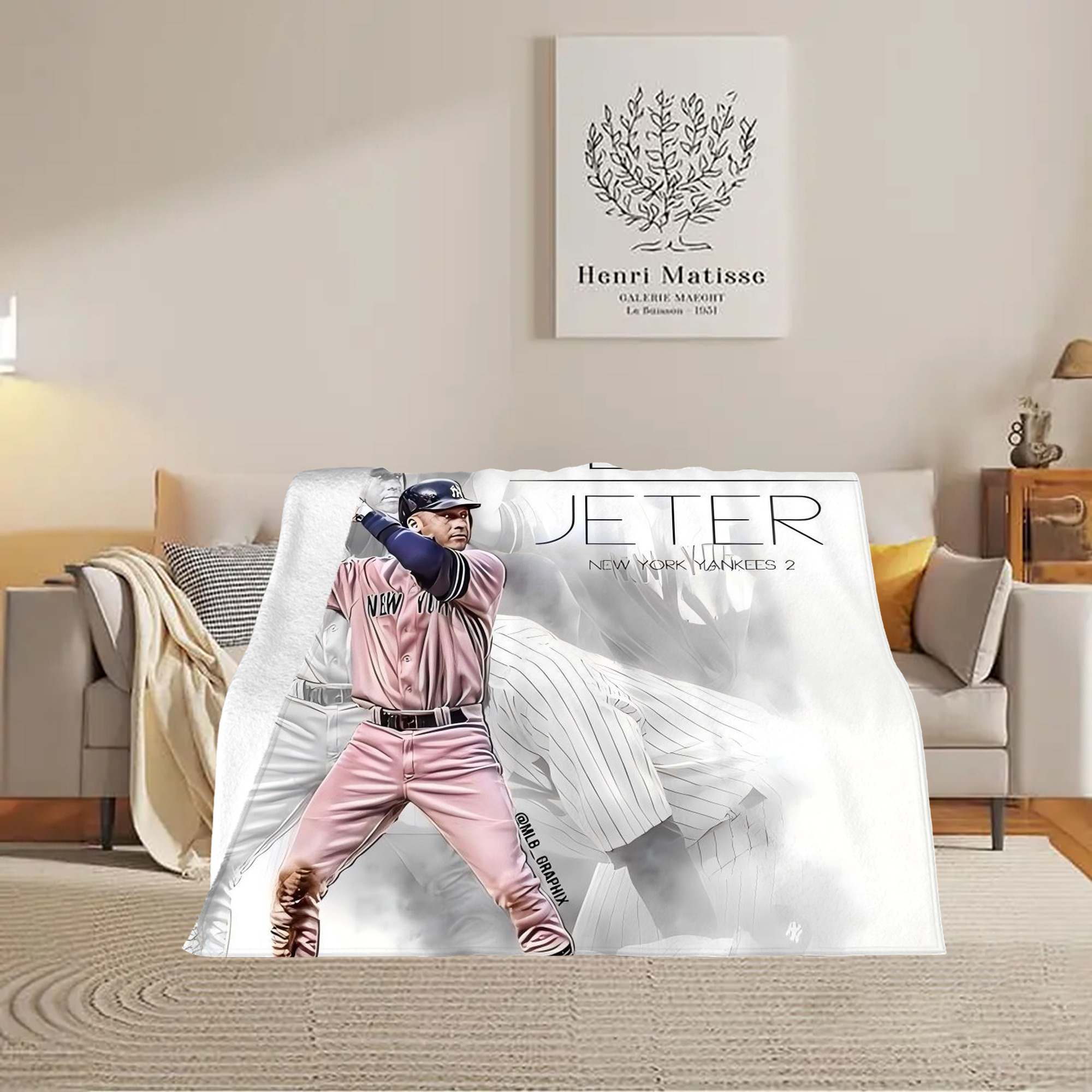 Derek Jeter 72 Soft Fleece Throw Blanket 60 X 80 Inch – Super Soft, Lightweight, And Durable – Perfect For Sofa, Bed, Camping, And More – Ideal Gift For Family And Friends