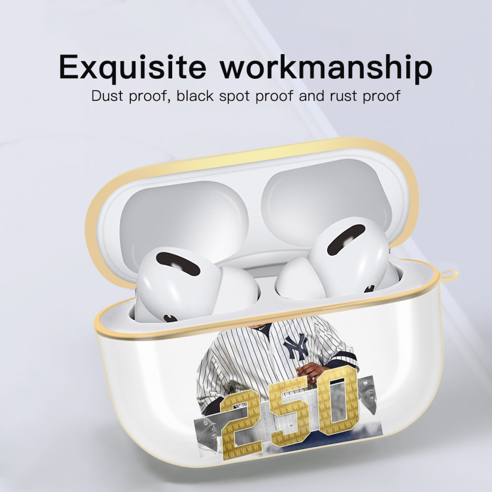 CC Sabatnia 3 Luxury Gold AirPods Pro Case With Keychain, Flexible PC Material, Full Protection, Precise Cutouts, Anti-Fingerprint, Washable, Durable Design