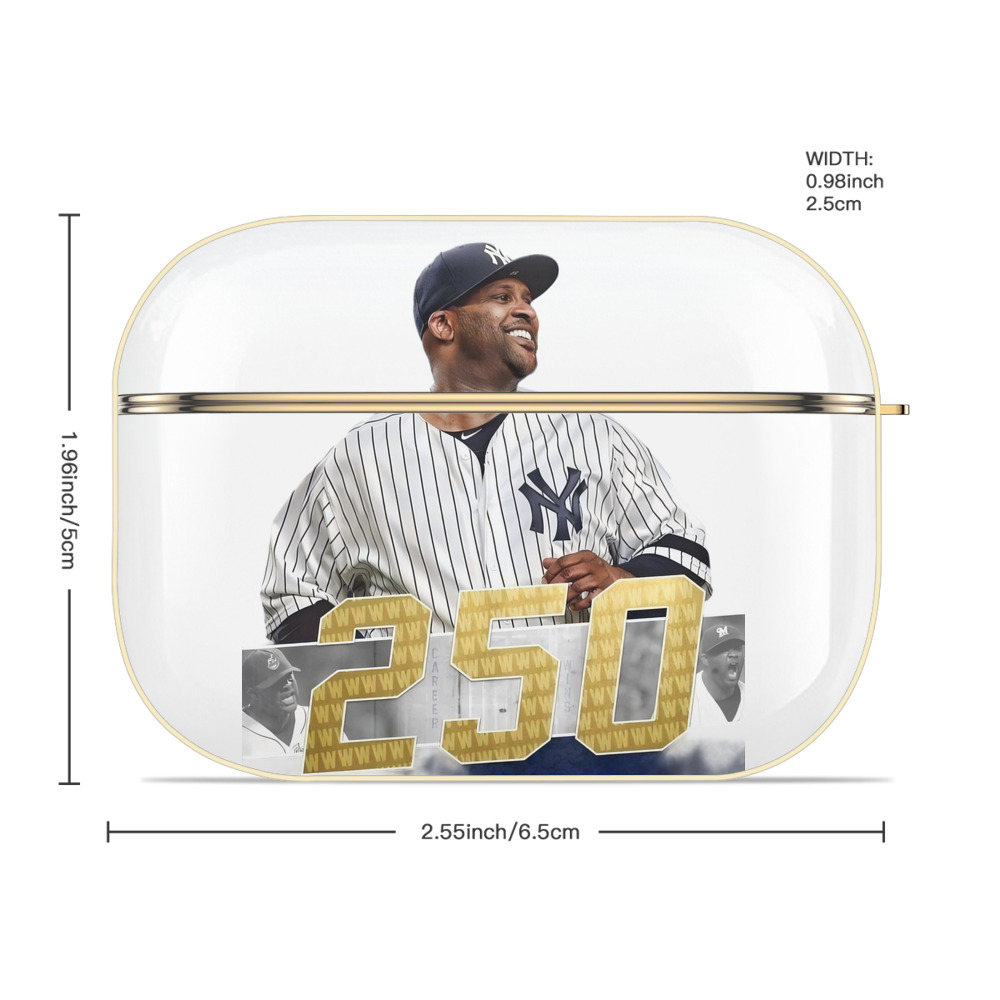 CC Sabatnia 3 Luxury Gold AirPods Pro Case With Keychain, Flexible PC Material, Full Protection, Precise Cutouts, Anti-Fingerprint, Washable, Durable Design