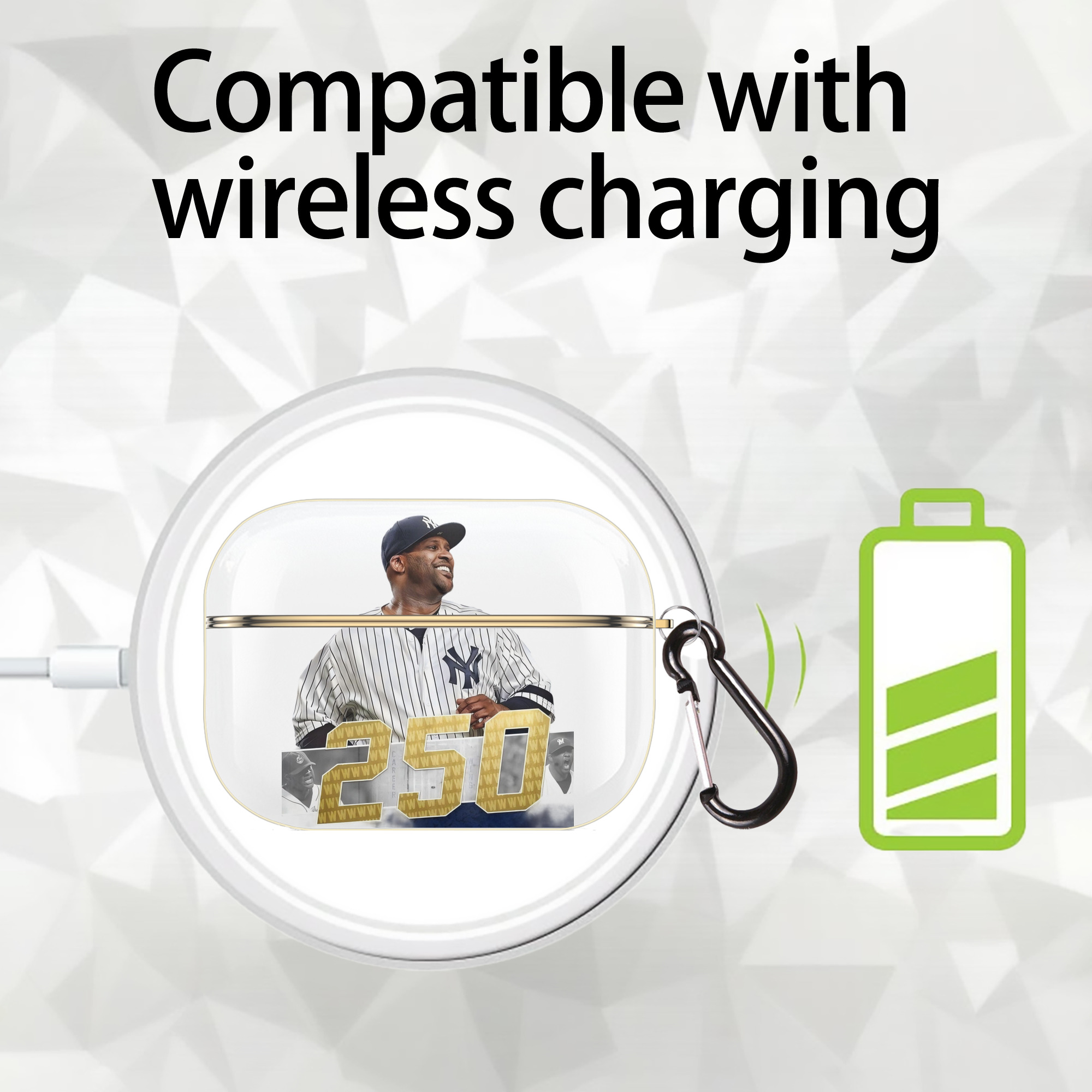 CC Sabatnia 3 Luxury Gold AirPods Pro Case With Keychain, Flexible PC Material, Full Protection, Precise Cutouts, Anti-Fingerprint, Washable, Durable Design