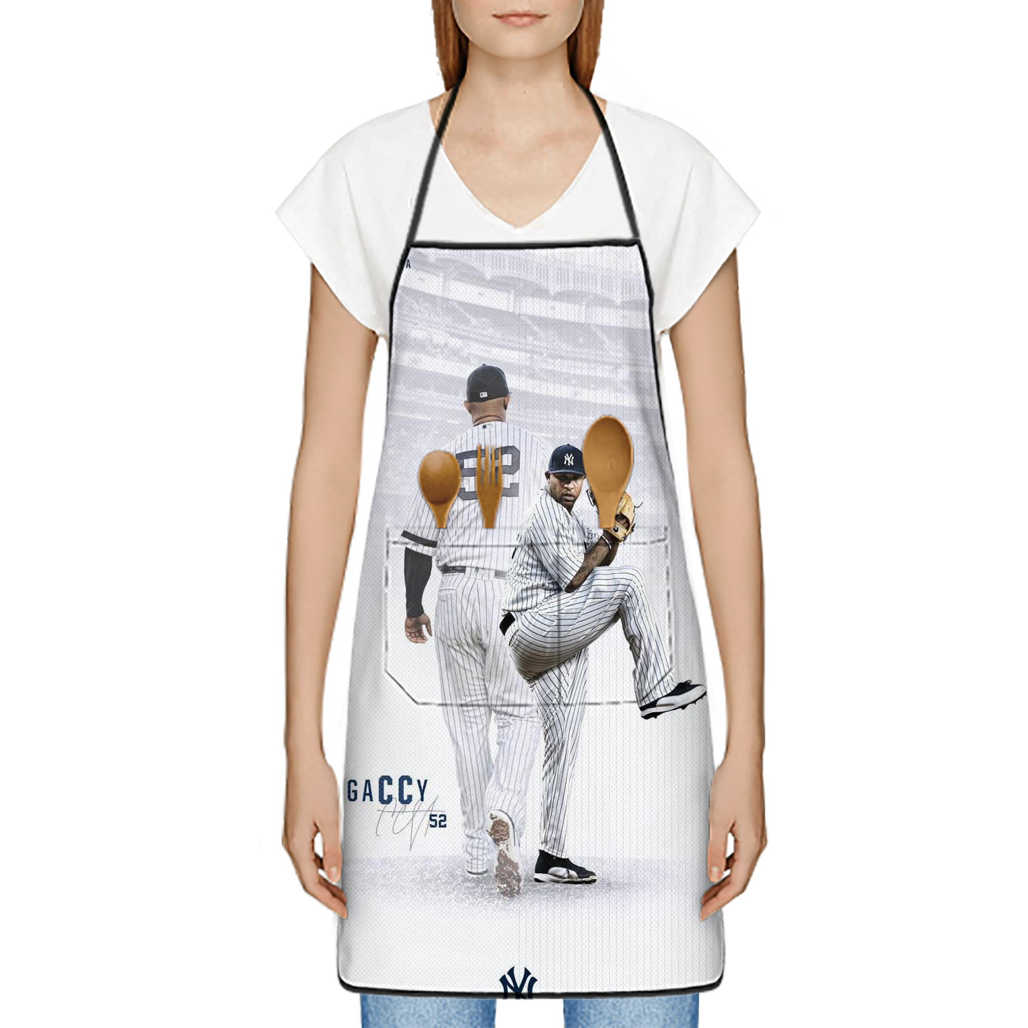 CC Sabatnia 9 Stain-Resistant Polyester Apron With Pocket – Full Print, Waterproof, Anti-Wrinkle, Anti-Pilling – Ideal For Kitchen, BBQ, Restaurant, Salon & More