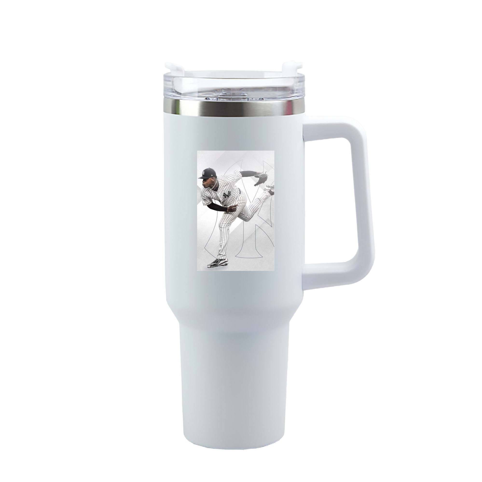 CC Sabatnia 10 40oz Handle Car Tumbler – Durable Stainless Steel Travel Mug With UV Print – Double Wall Insulated, Fits Most Car Cup Holders