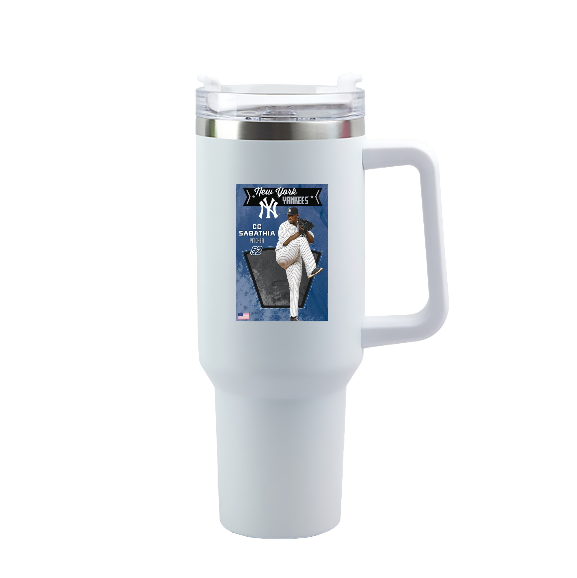 CC Sabatnia 31 40oz Handle Car Tumbler – Durable Stainless Steel Travel Mug With UV Print – Double Wall Insulated, Fits Most Car Cup Holders