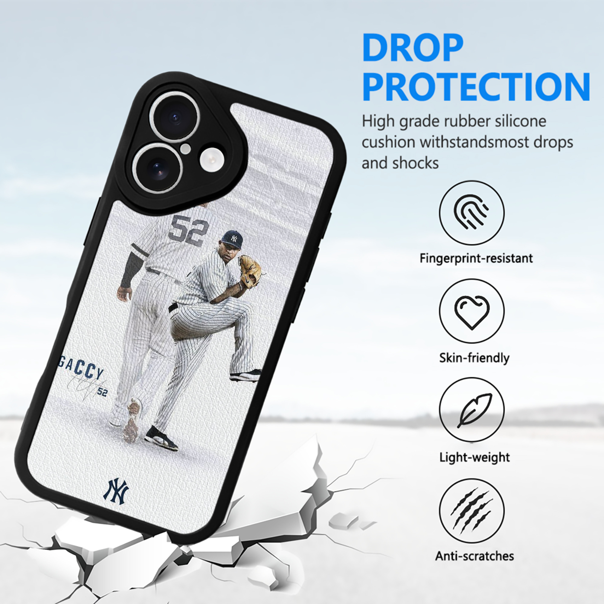 CC Sabatnia 9 IPhone 16 Silicone Leather Case – UV Print, Lambskin Texture – Perfect Fit, Wireless Charging Compatible, Scratch Resistant, Precise Cutouts – Stylish Protection For IPhone 16