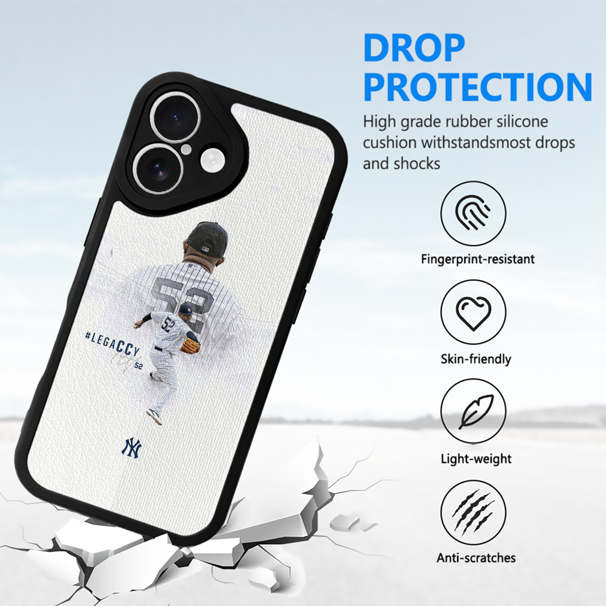 CC Sabatnia 19 IPhone 16 Silicone Leather Case – UV Print, Lambskin Texture – Perfect Fit, Wireless Charging Compatible, Scratch Resistant, Precise Cutouts – Stylish Protection For IPhone 16