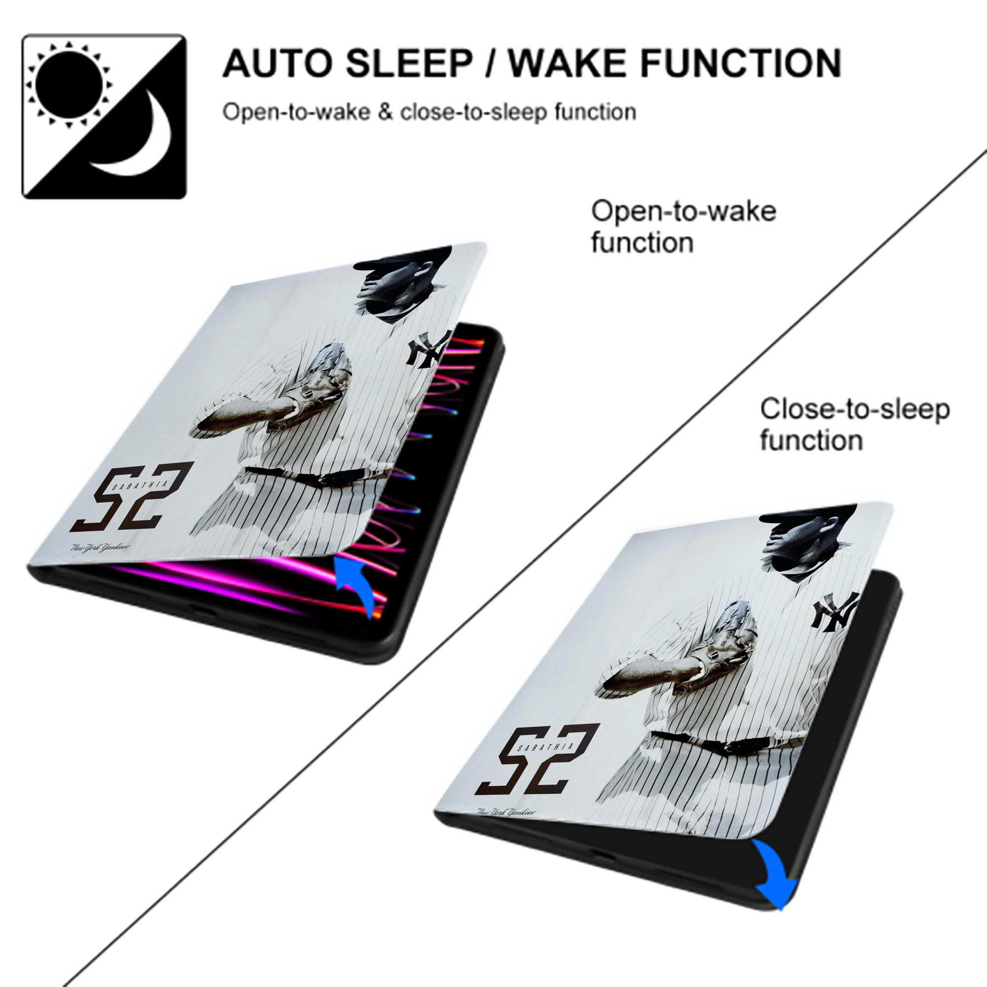 CC Sabatnia 8 Premium Tri-Fold PU Leather & Silicone IPad Case With Pencil Slot – Fits 9.5,10.5,10.9 – Adjustable Stand, Slim, Protective