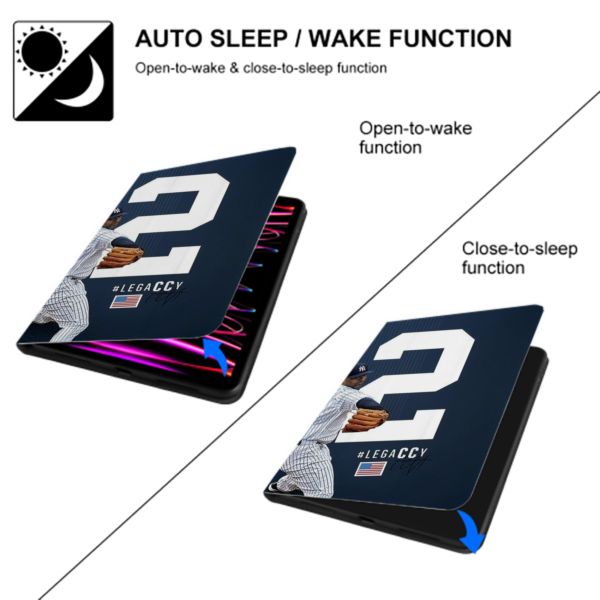 CC Sabatnia 22 IPad Book-Style Case With Pencil Slot – Slim PU & TPU Cover – Full Protection, Precise Fit, Water & Scratch Resistant