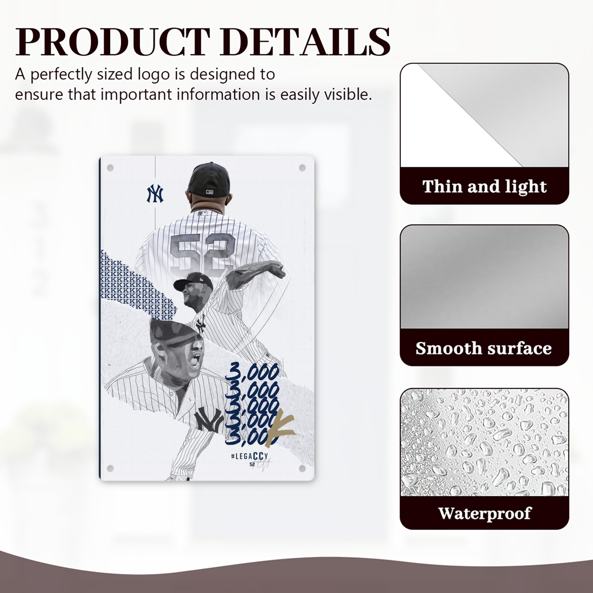 CC Sabatnia 15 8x12inch Vertical Aluminum Sign - Durable Fade-Resistant Indoor/Outdoor Safety & Information Plaque For Office, Hotel, Restaurant, Bar, Public Spaces