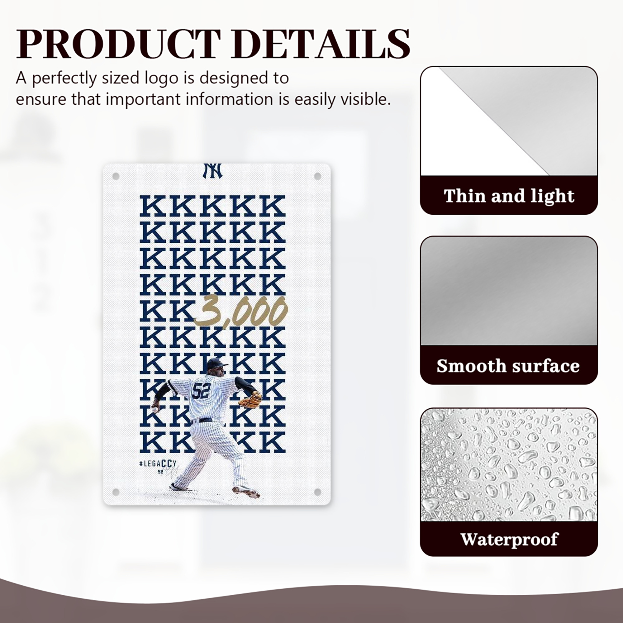 CC Sabatnia 26 8x12inch Vertical Aluminum Sign - Durable Fade-Resistant Indoor/Outdoor Safety & Information Plaque For Office, Hotel, Restaurant, Bar, Public Spaces