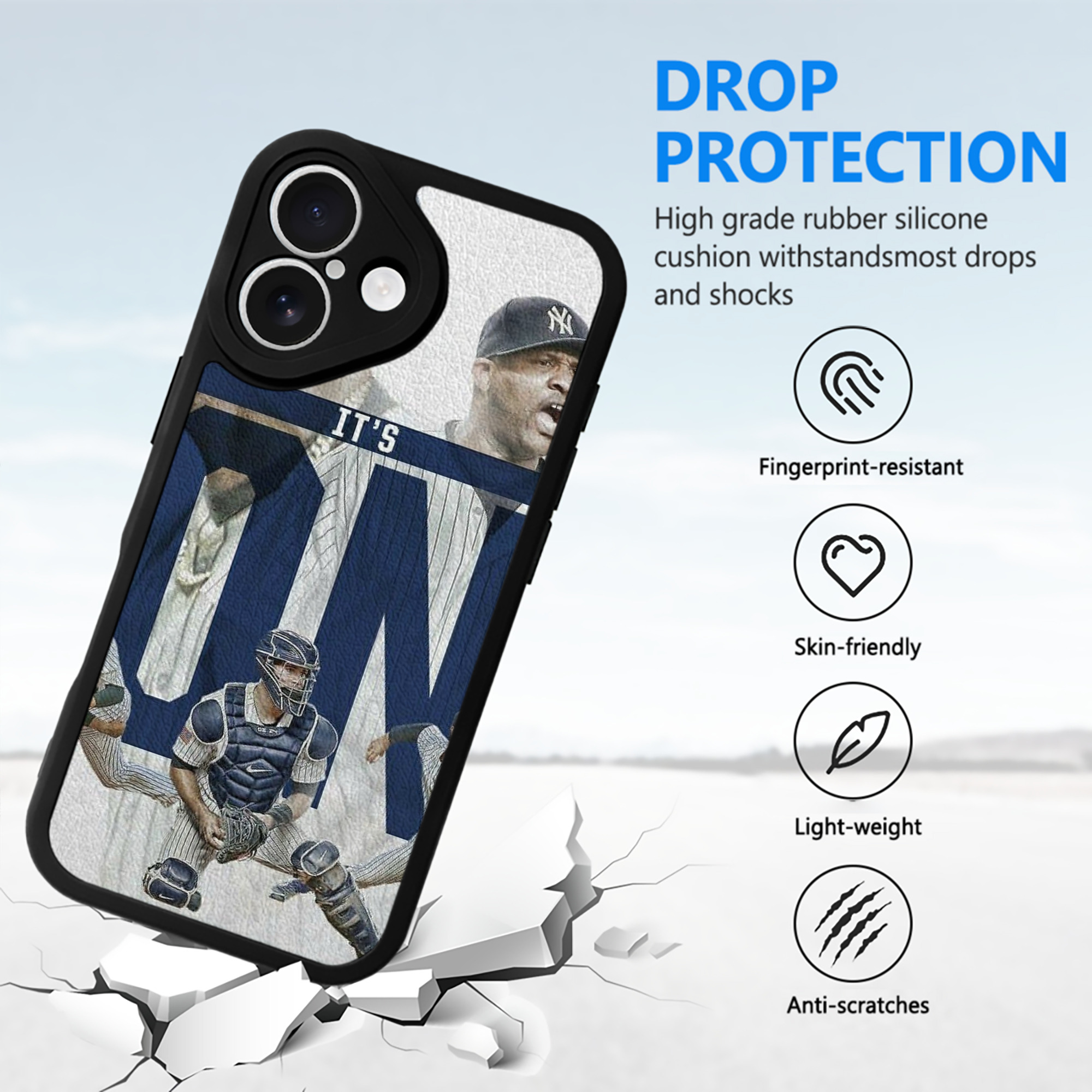 CC Sabatnia 16 IPhone 16 Silicone Leather Case – UV Print, Lambskin Texture – Perfect Fit, Wireless Charging Compatible, Scratch Resistant, Precise Cutouts – Stylish Protection For IPhone 16