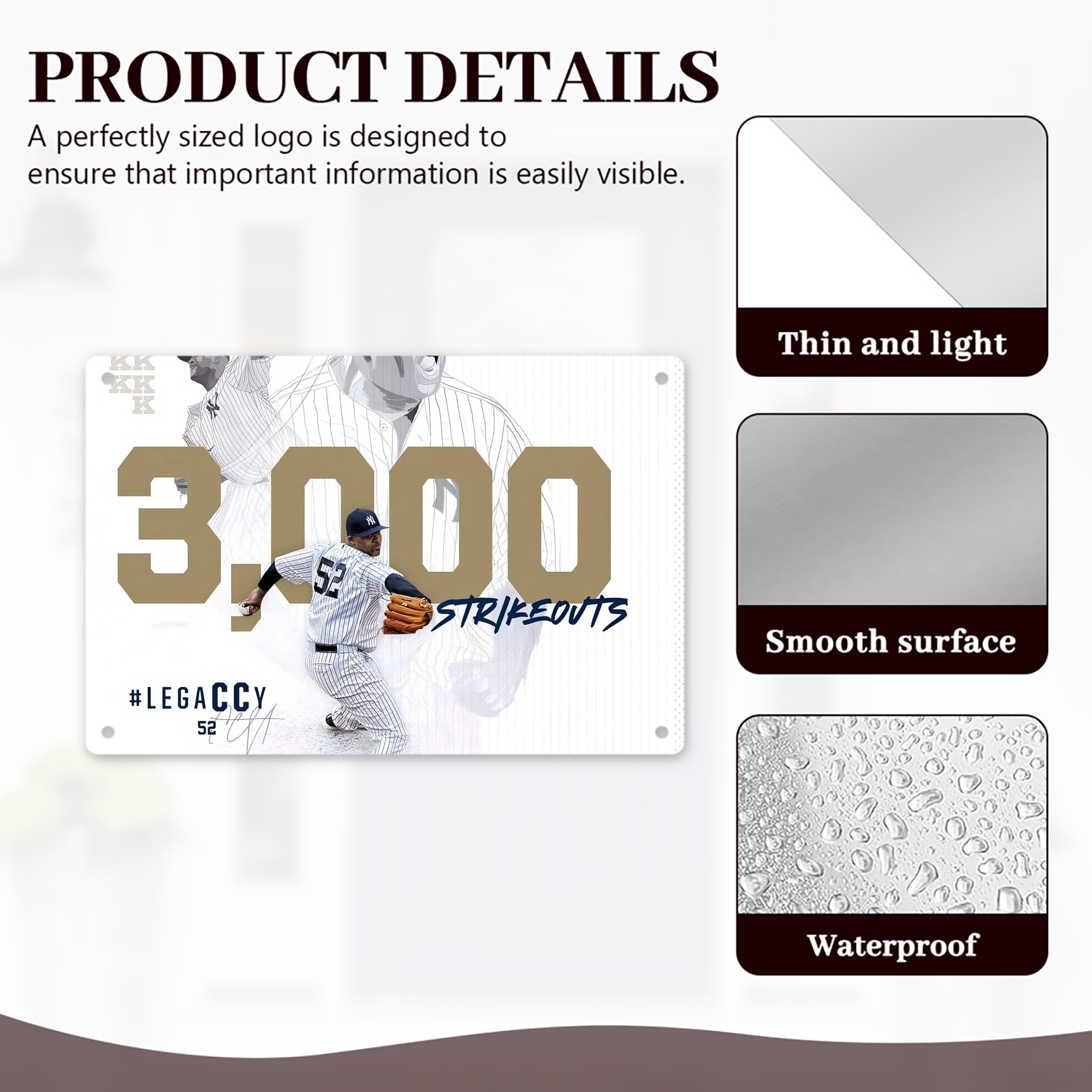 CC Sabatnia 20 Decorative Aluminum Plaque – Horizontal Design – Durable, Stylish, Easy To Install – Ideal For Home, Office, Bar, And More